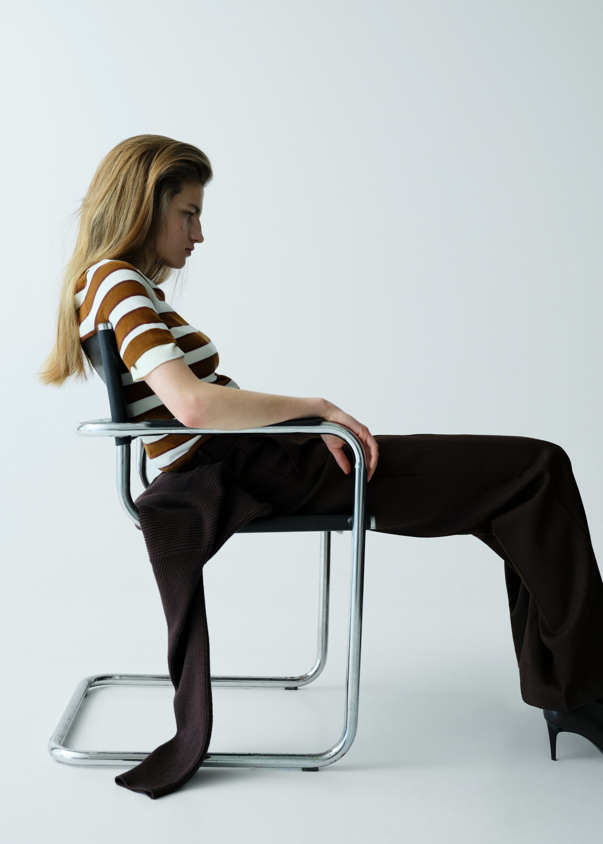 Sweater rajut lengan pendek - Rincian barang 2, Karamel. Ref: 27004784-01.