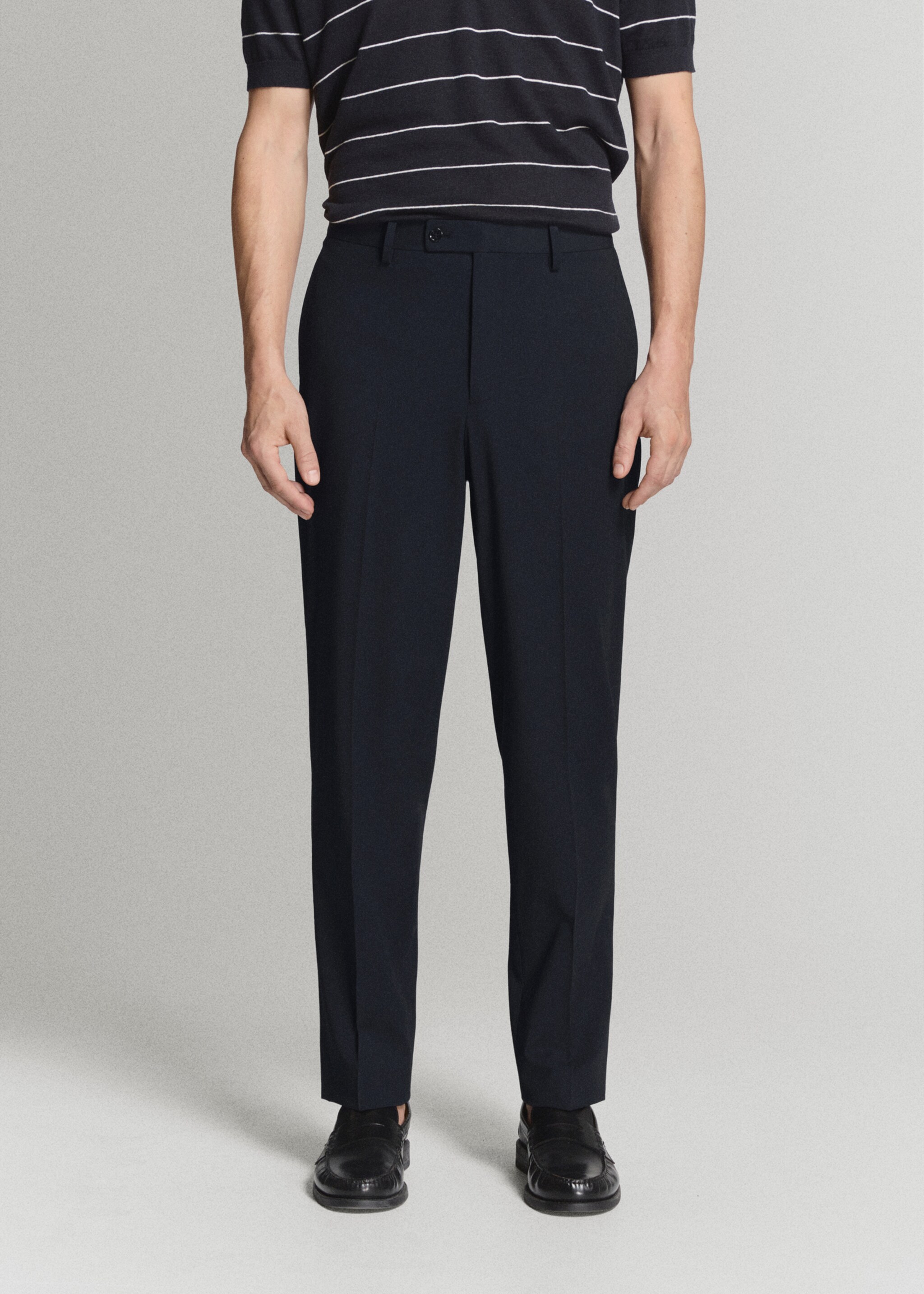 London regular-fit trousers - Medium plane, Navy. Ref: 27005941-01.