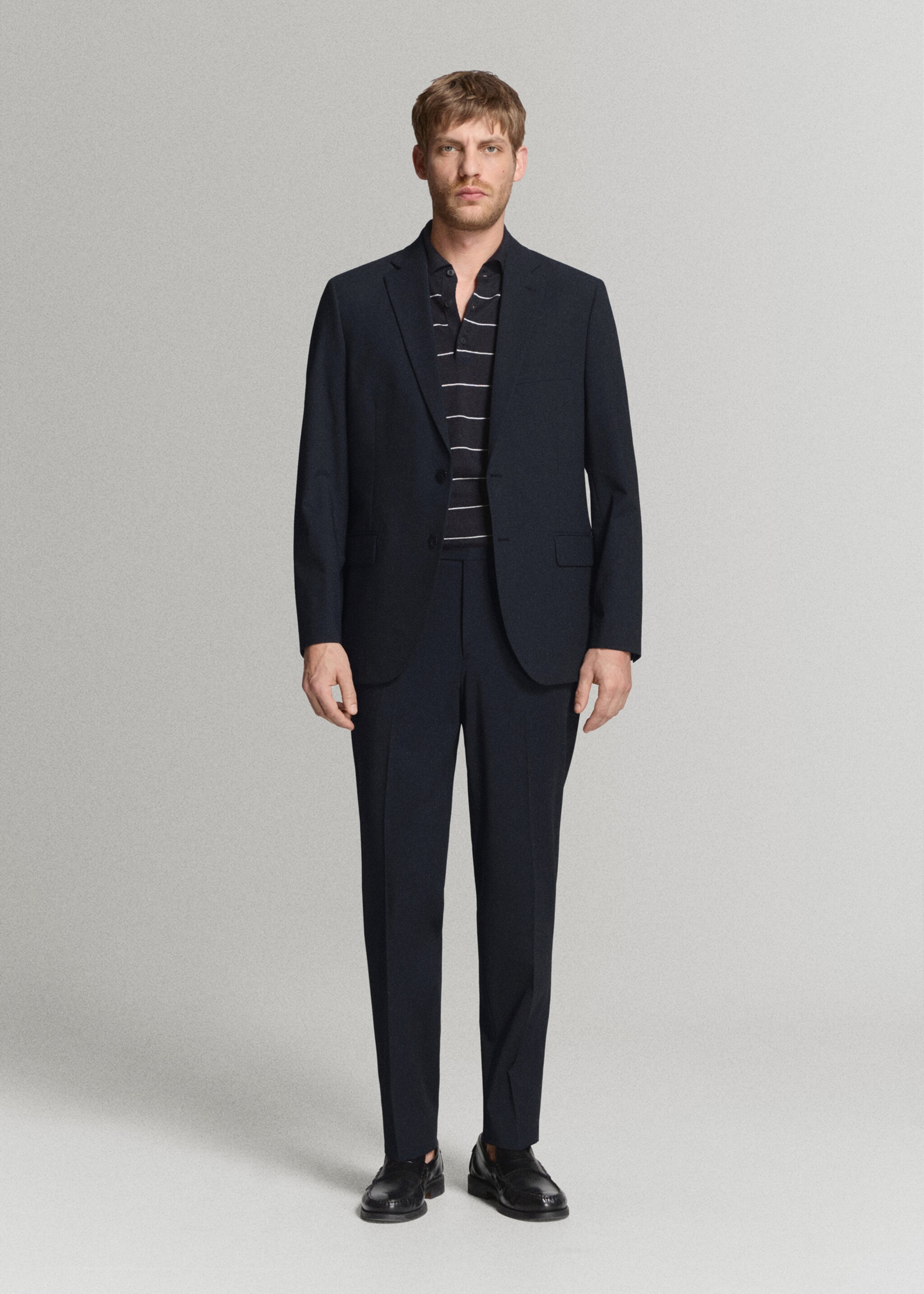 London regular-fit trousers - General plane, Navy. Ref: 27005941-01.