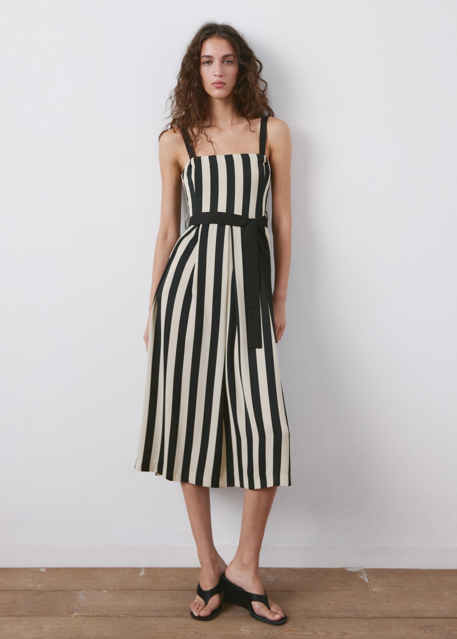 Belt striped dress - General plane