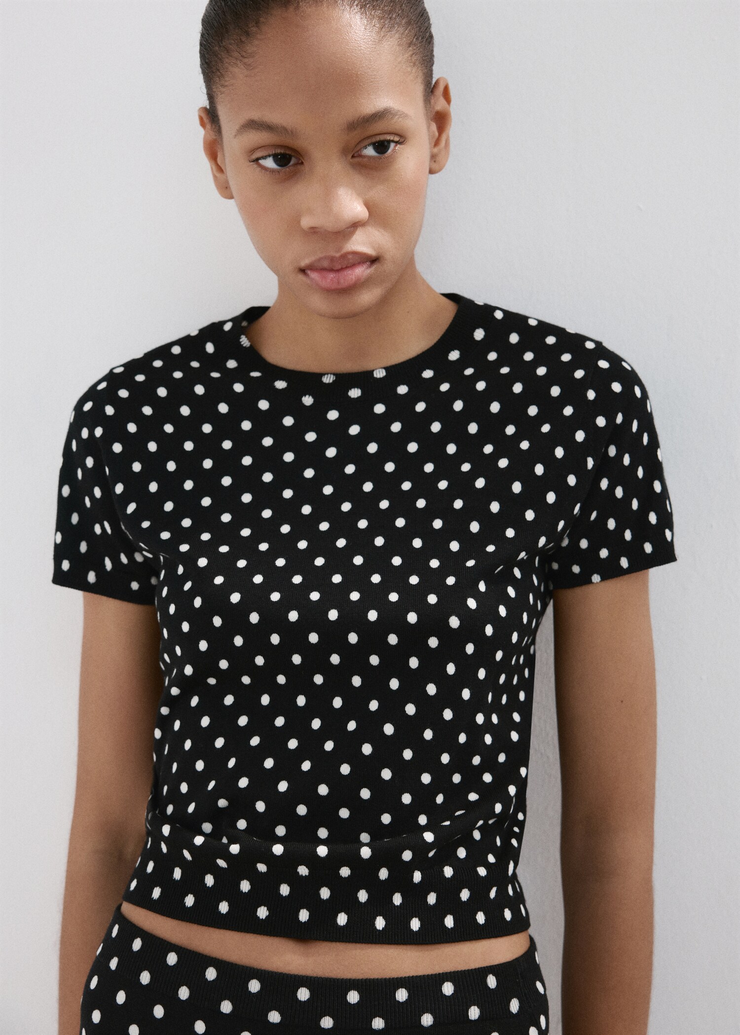 Polka-dot knitted sweater - Details of the article 1