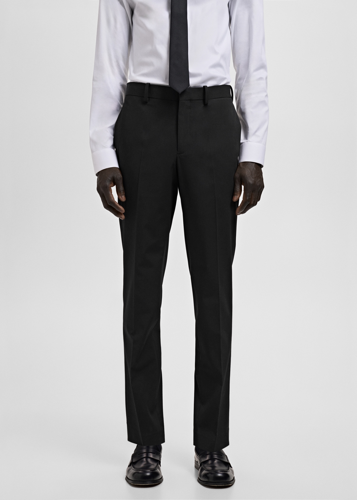 Stretch fabric super slim-fit suit trousers - Medium plane