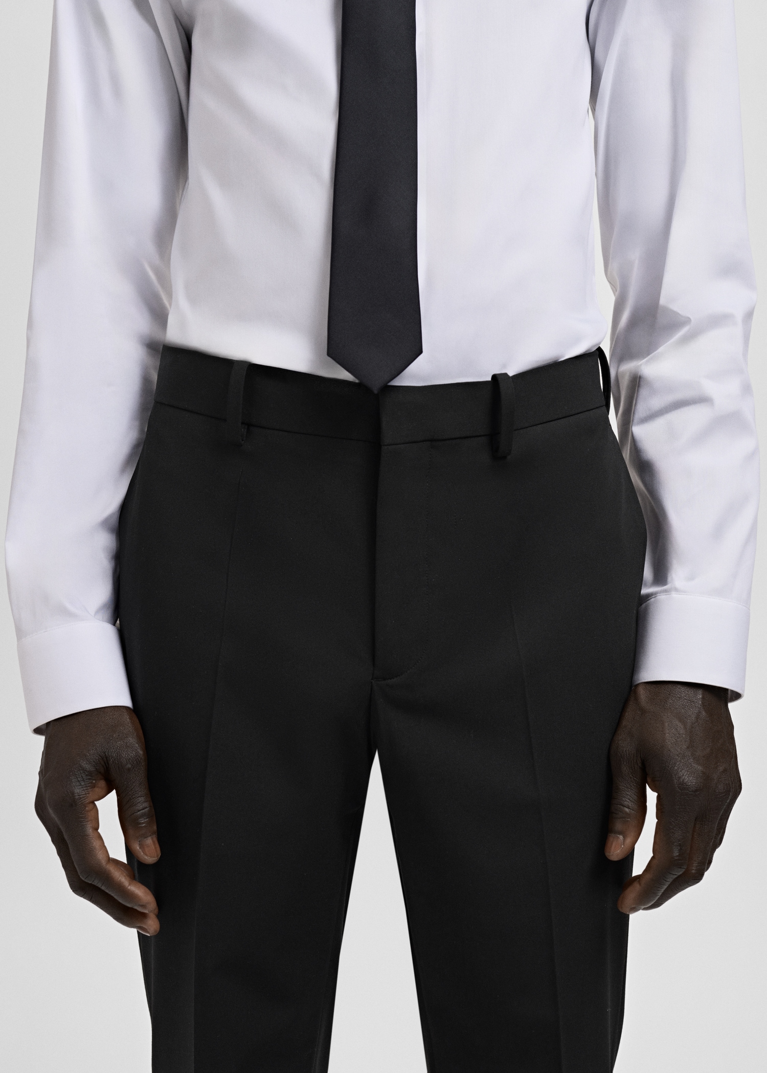 Stretch fabric super slim-fit suit trousers - Details of the article 1