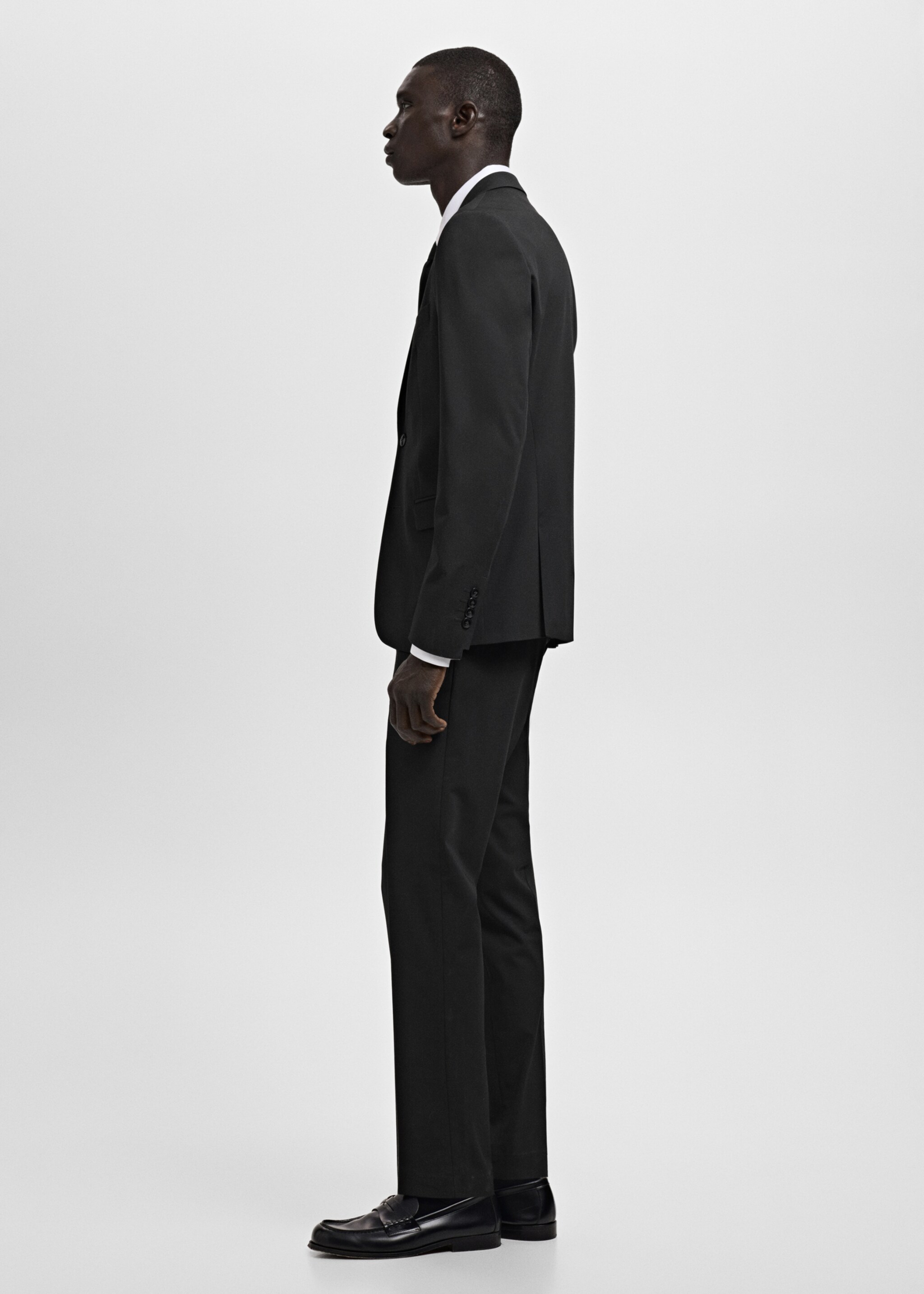 Stretch fabric super slim-fit suit trousers - Details of the article 2, Black. Ref: 27011207-01.