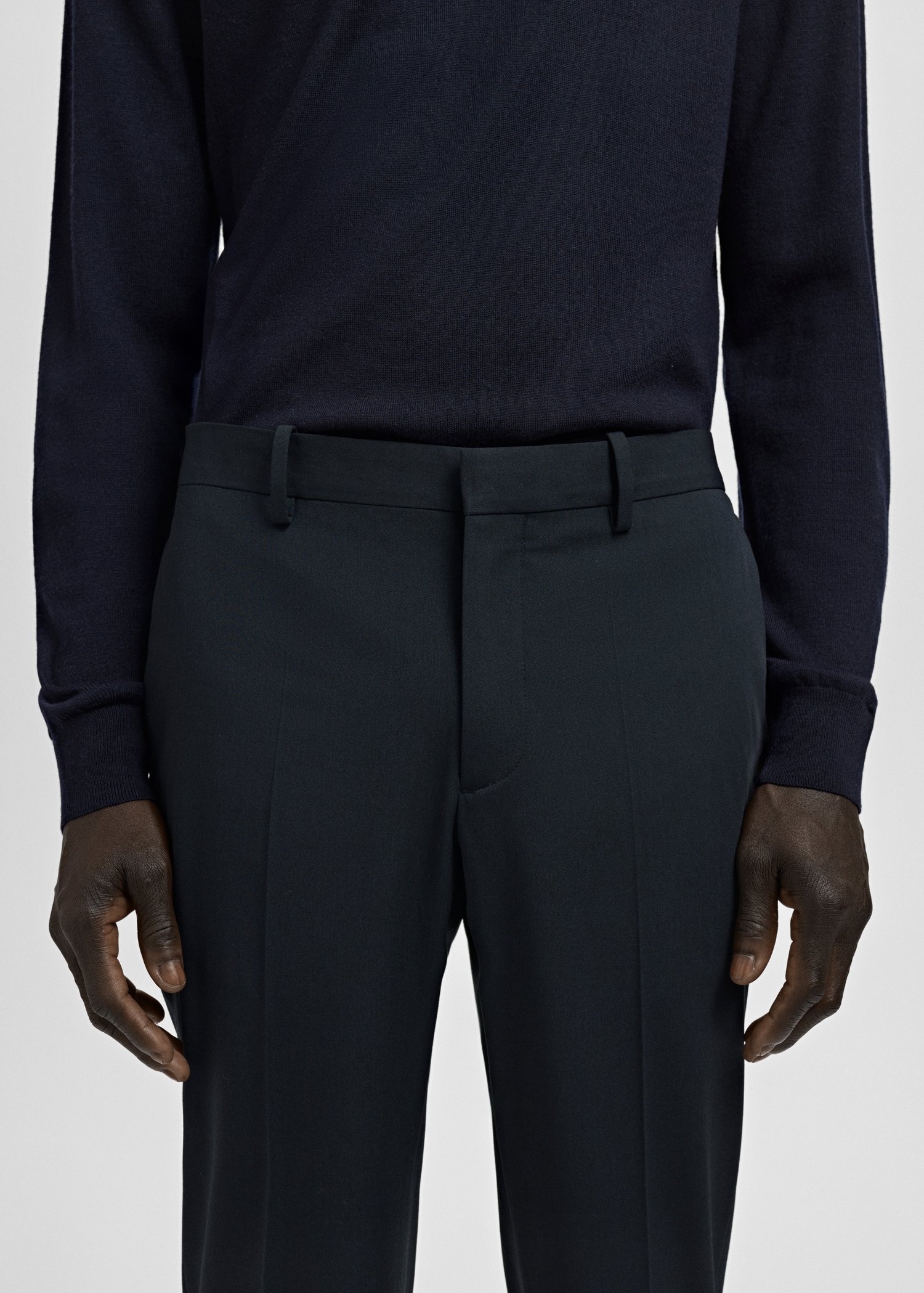 Stretch fabric super slim-fit suit trousers - Details of the article 1