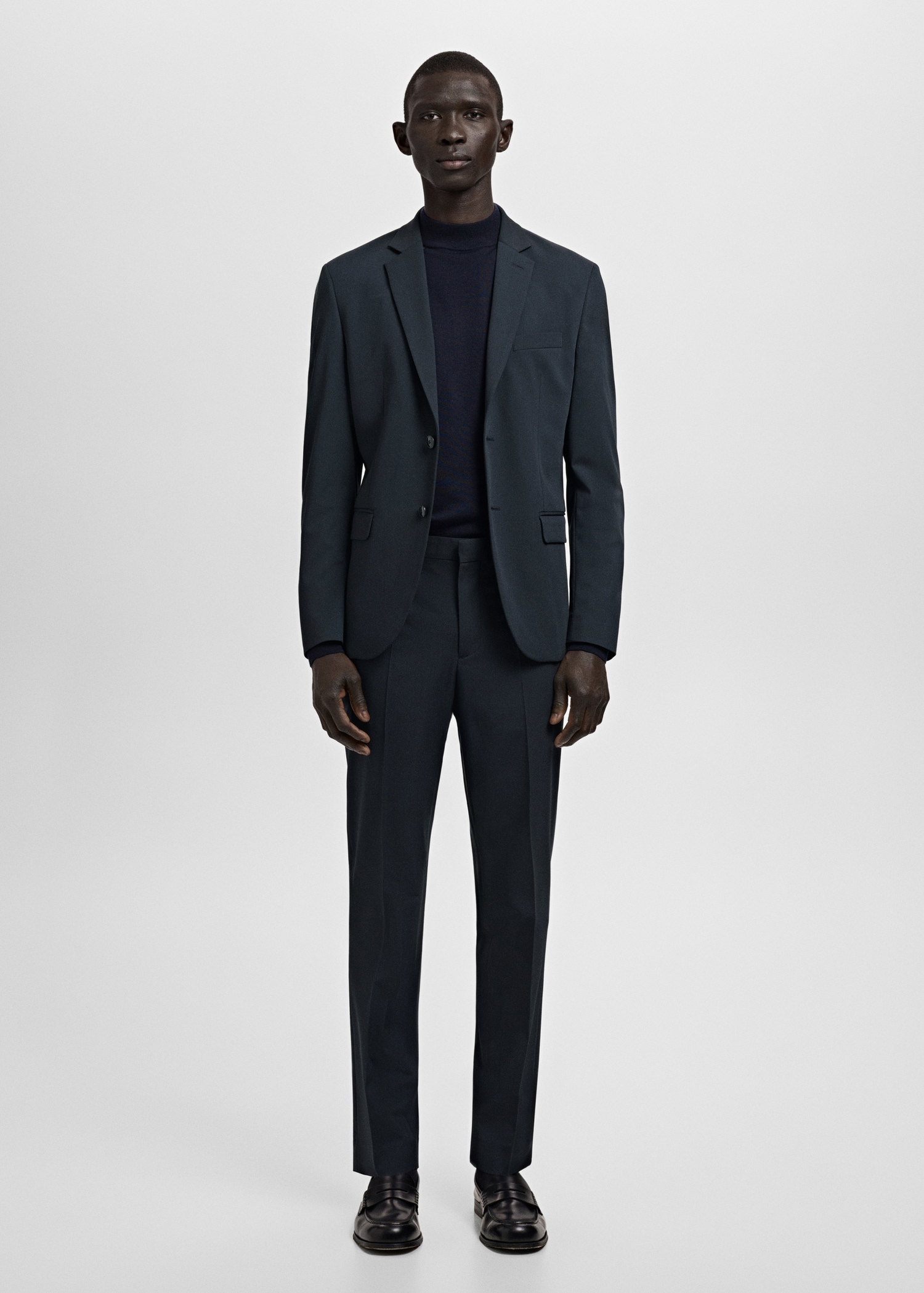 Stretch fabric super slim-fit suit trousers - General plane