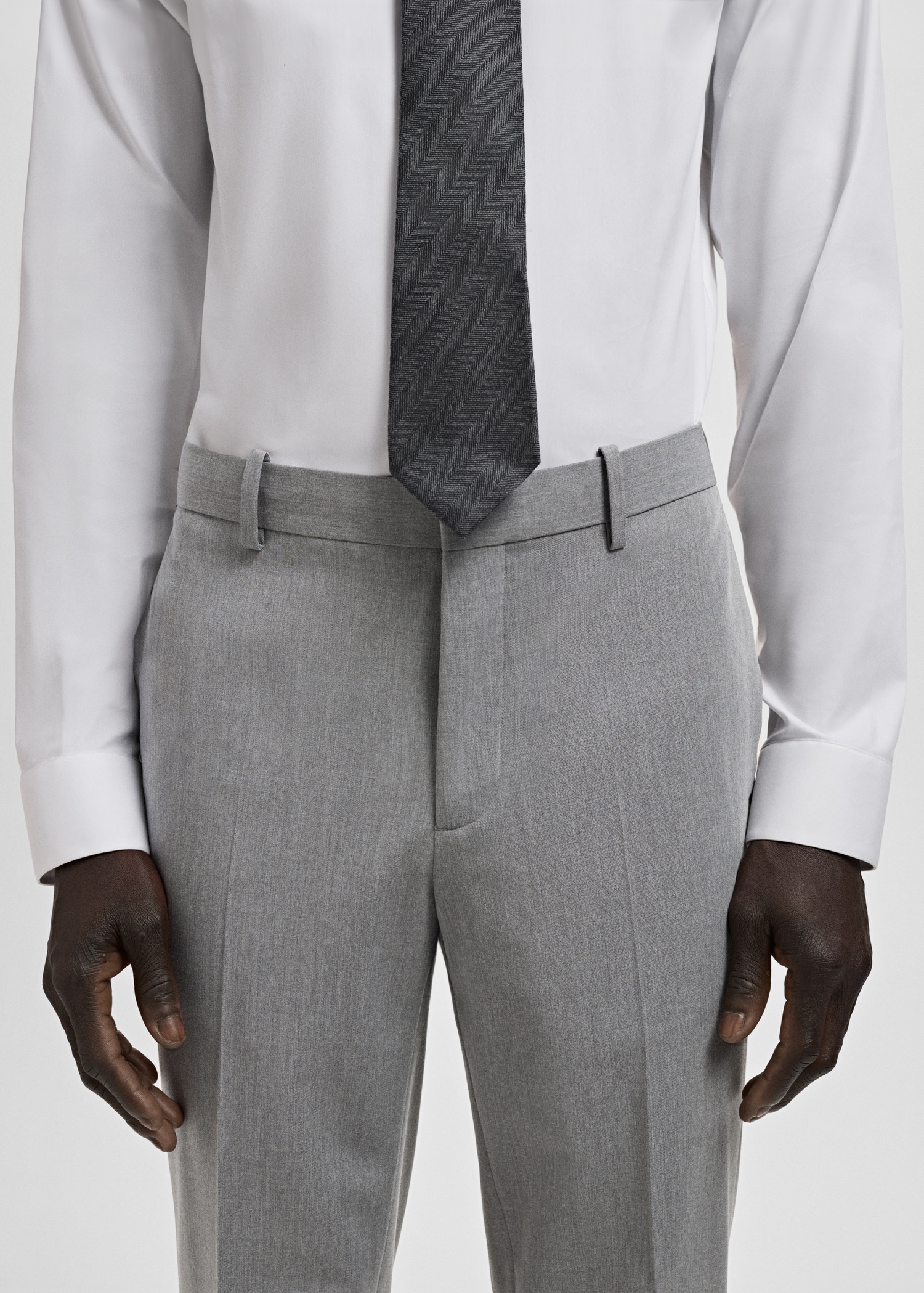 Stretch fabric super slim-fit suit trousers - Details of the article 1