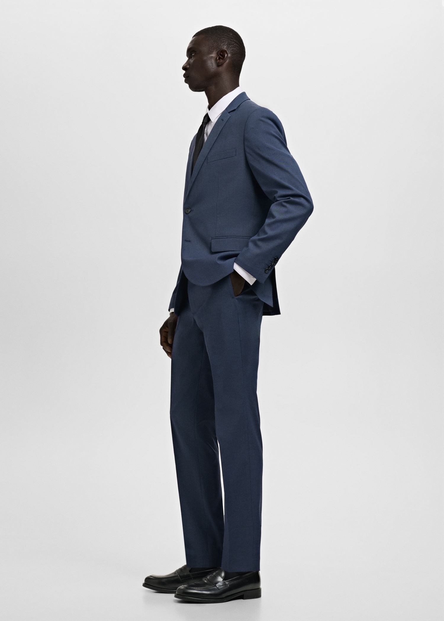 Stretch fabric super slim-fit suit trousers - Details of the article 2
