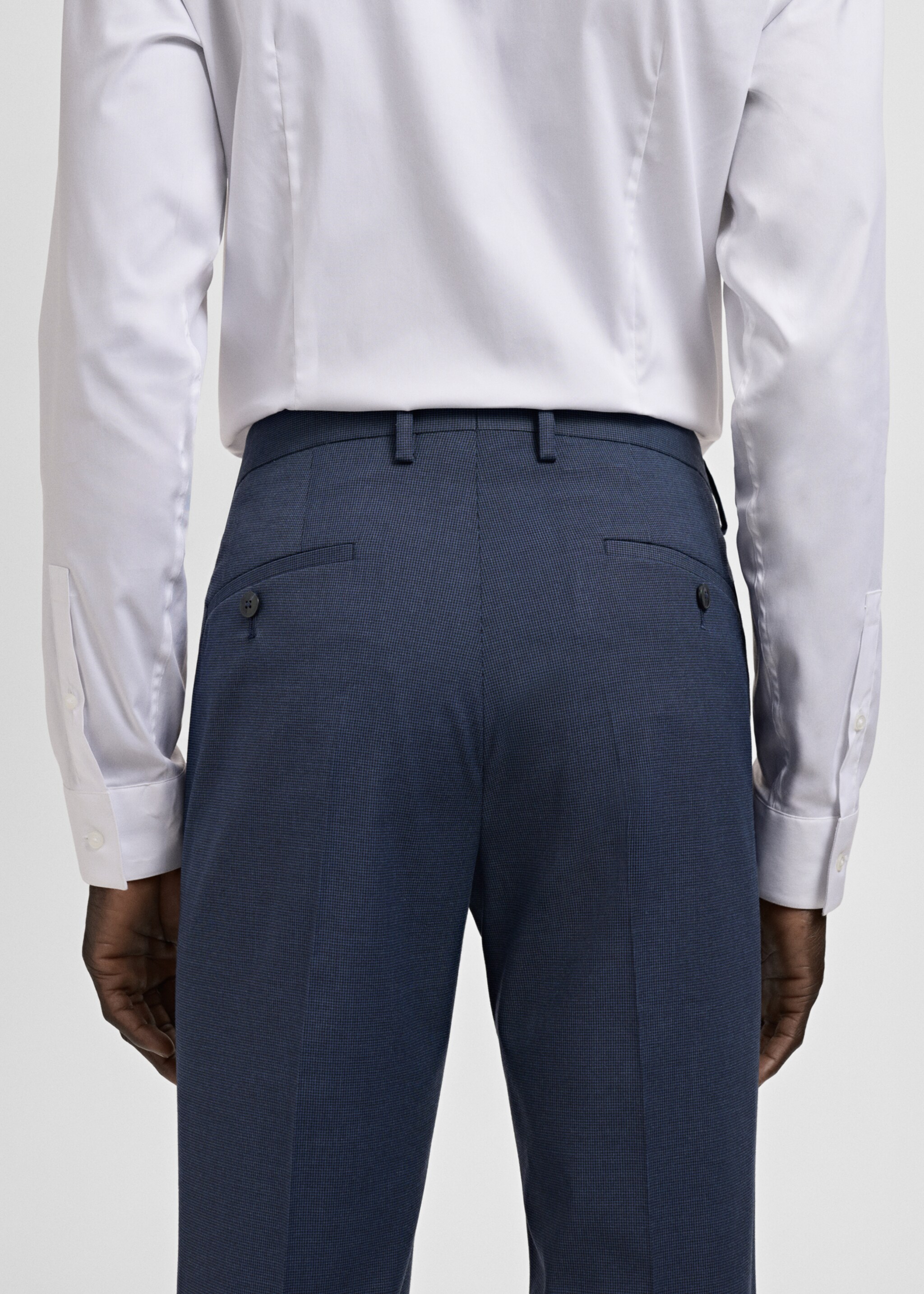 Stretch fabric super slim-fit suit trousers - Details of the article 4, Ink Blue. Ref: 27011210-01.
