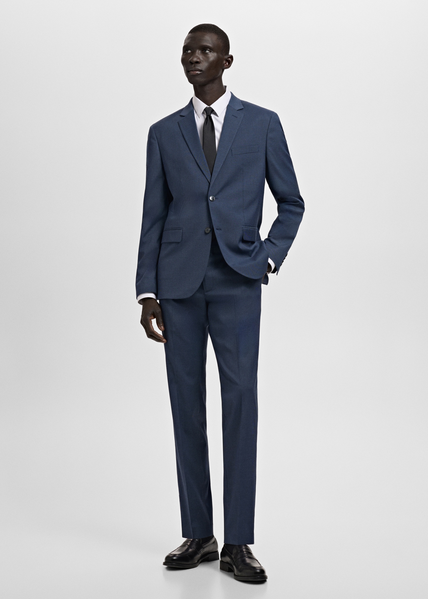 Stretch fabric super slim-fit suit trousers - General plane