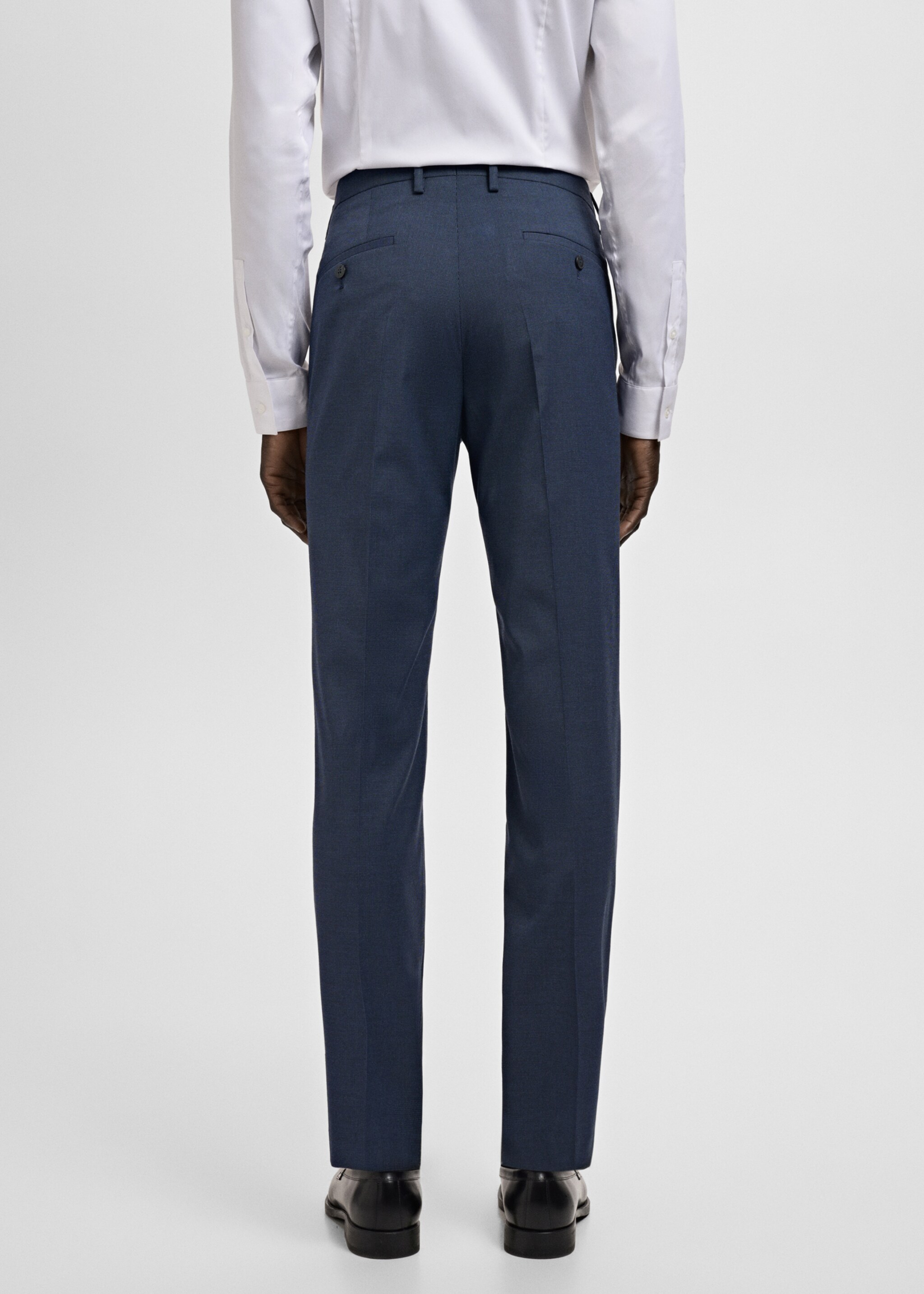 Stretch fabric super slim-fit suit trousers - Reverse of the article, Ink Blue. Ref: 27011210-01.