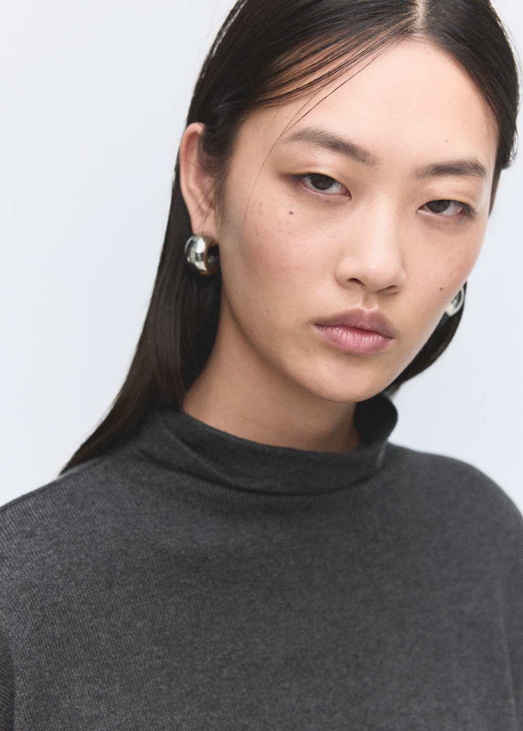 Draped turtleneck sweater