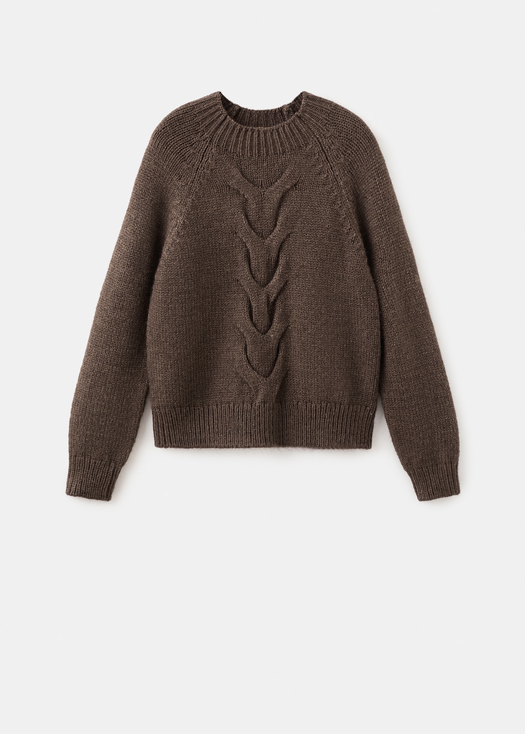 Braided sweater with perkins neck