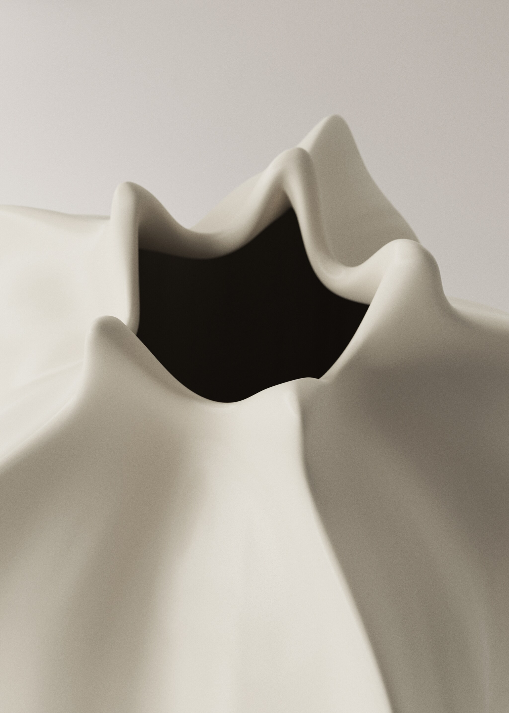 Tall earthenware flower vase - Details of the article 1, Off White. Ref: 27011525-01.