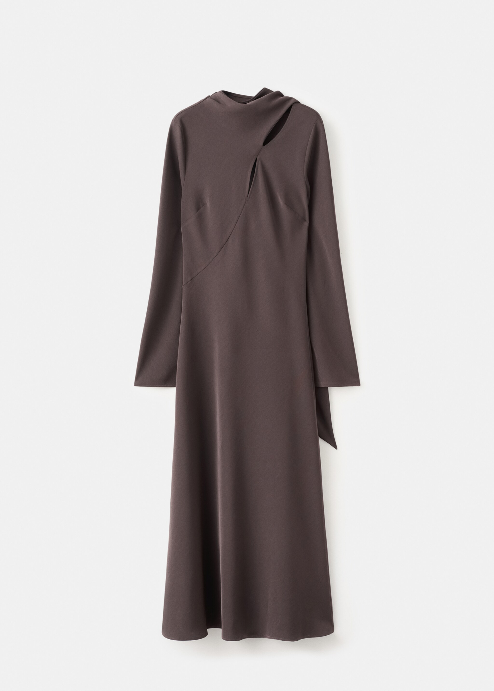 Vestit evasé fulard - Article sense model, Marró. Ref: 27014087-01.