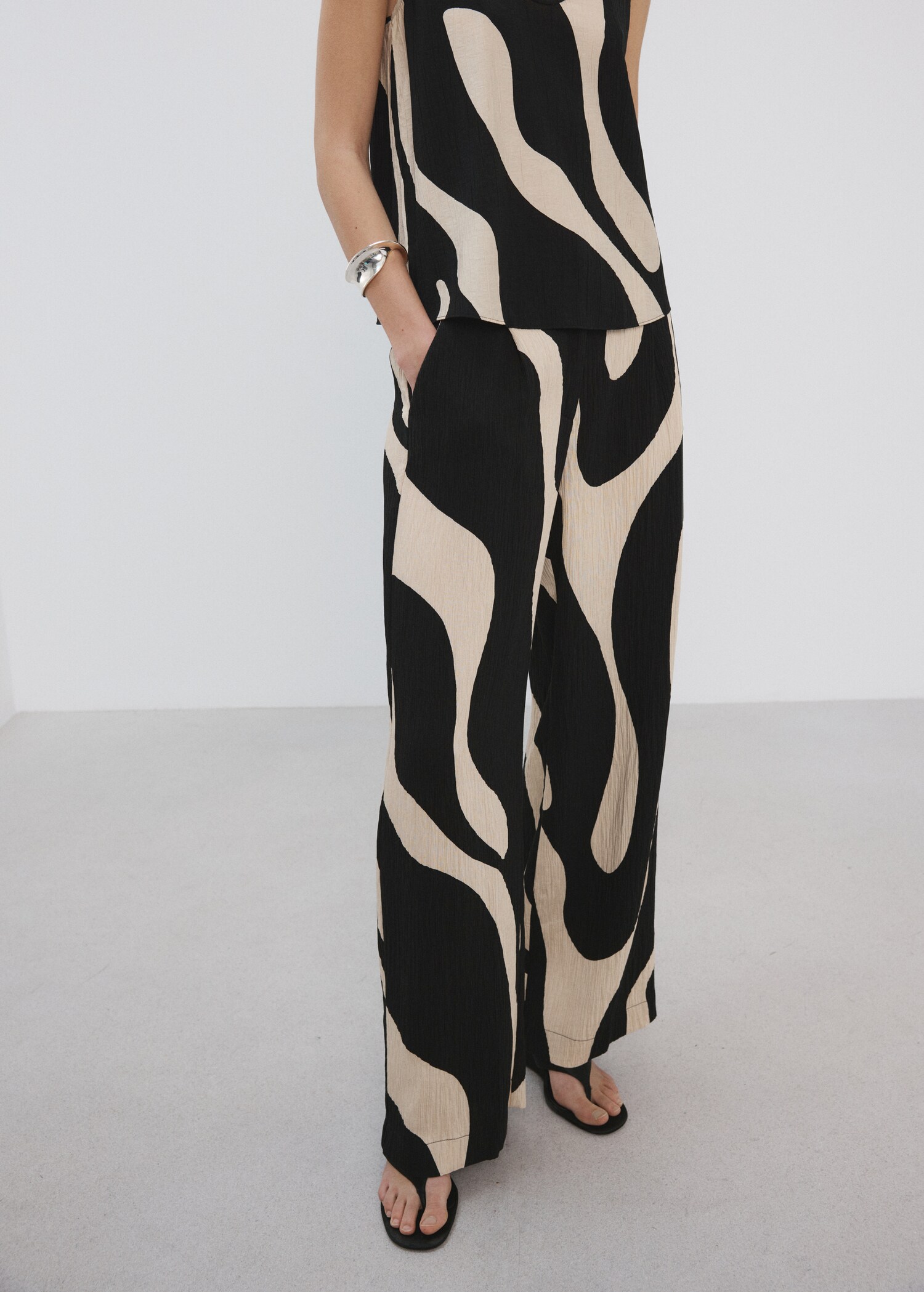 Printed straight trousers - Medium plane