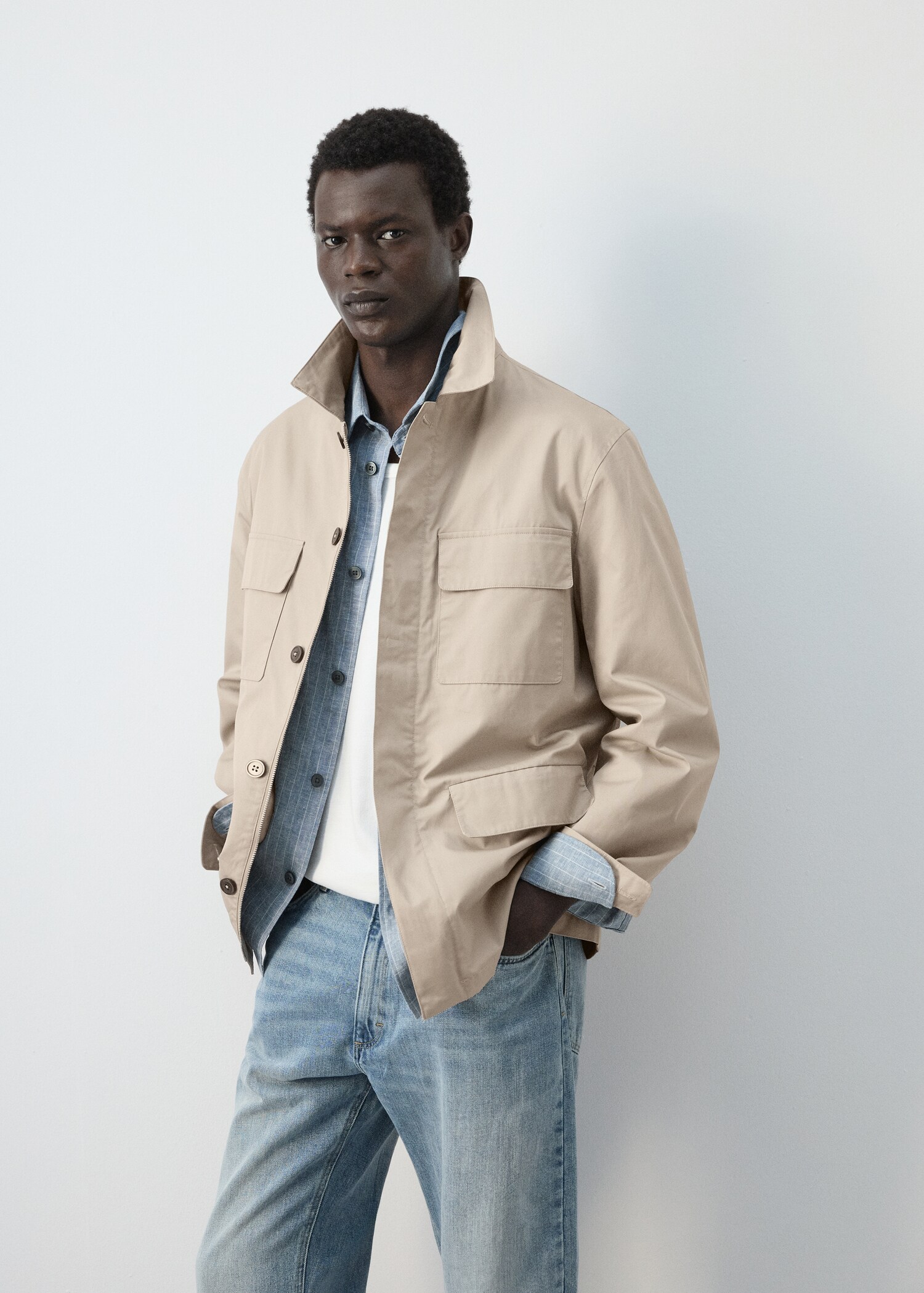 100% cotton multi-pocket jacket - Medium plane