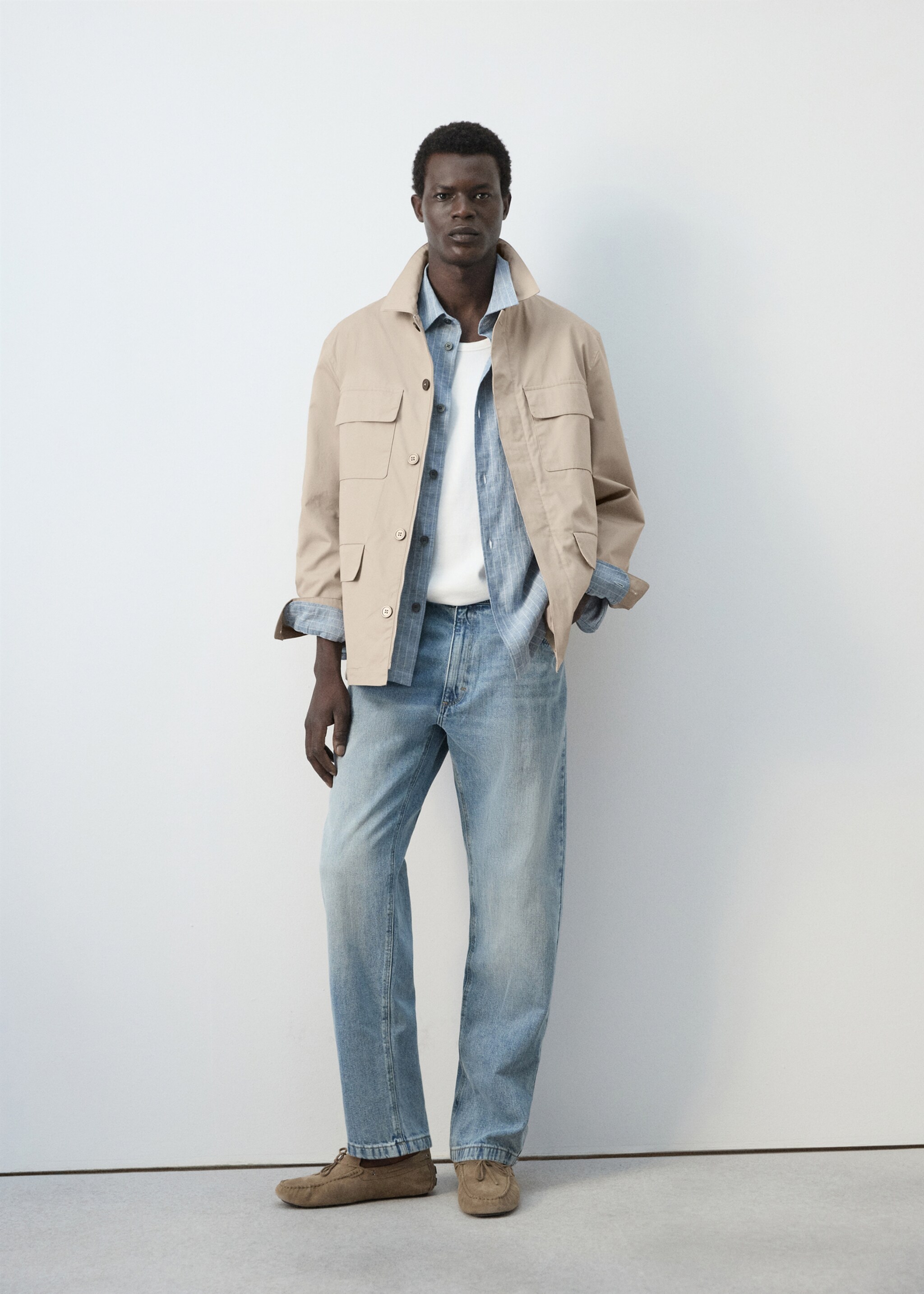 Chaqueta 100% algodón multibolsillos - Plano general, Beige. Ref: 27015933-01.