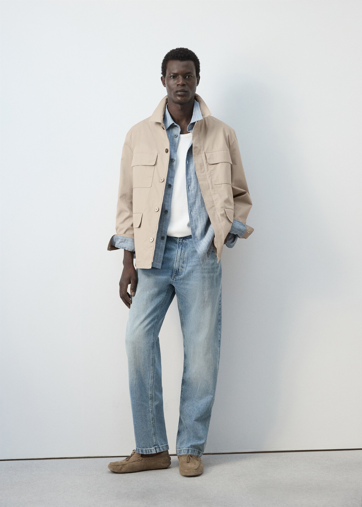 100% cotton multi-pocket jacket - General plane