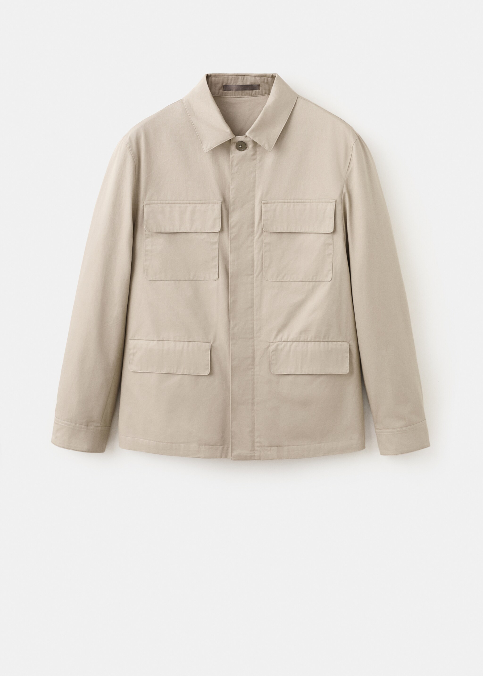 100% cotton multi-pocket jacket - Article without model, Beige. Ref: 27015933-03.