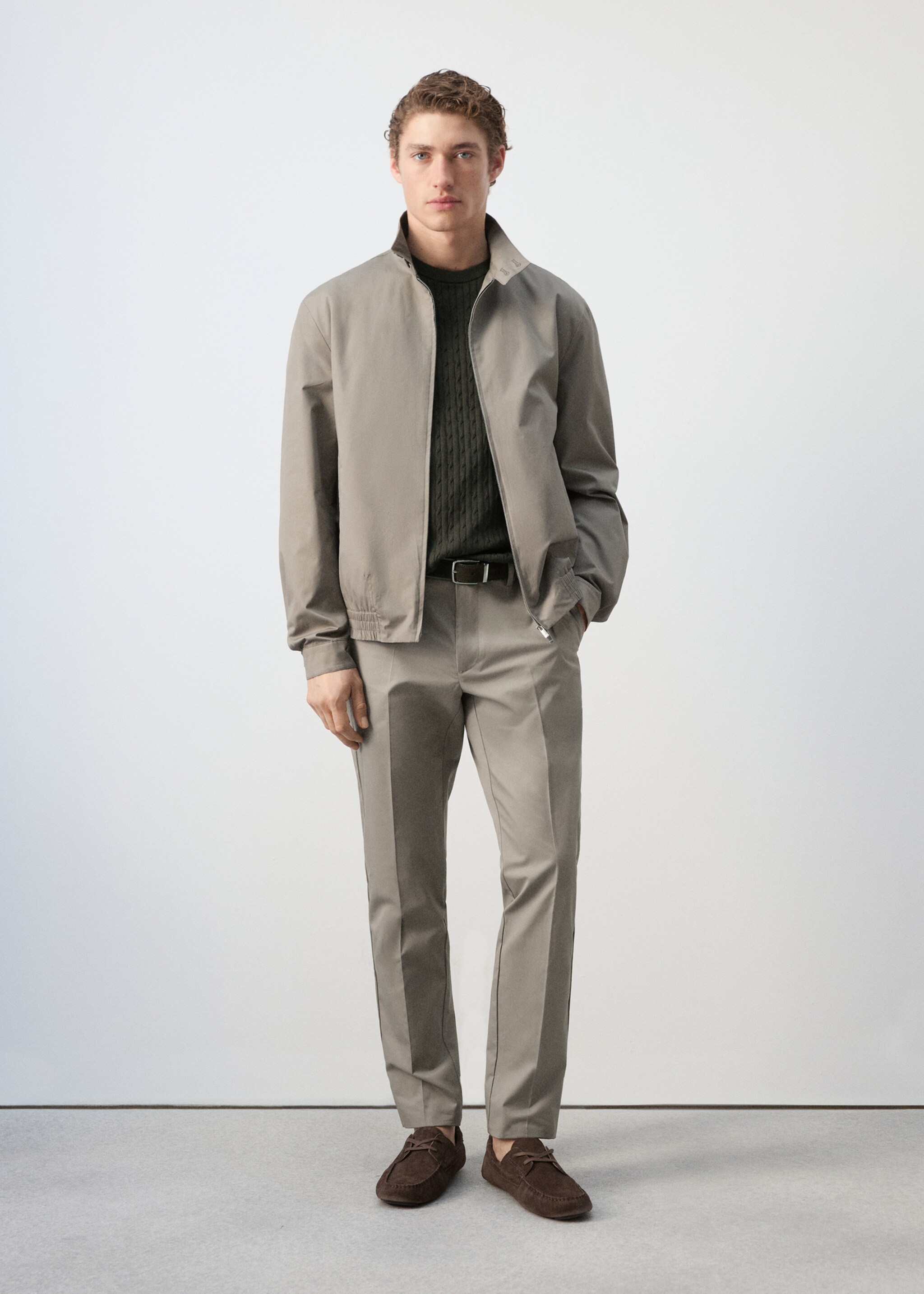 Blouson 100 % coton déperlant - Plan général, Marron moyen. Ref: 27015934-01.