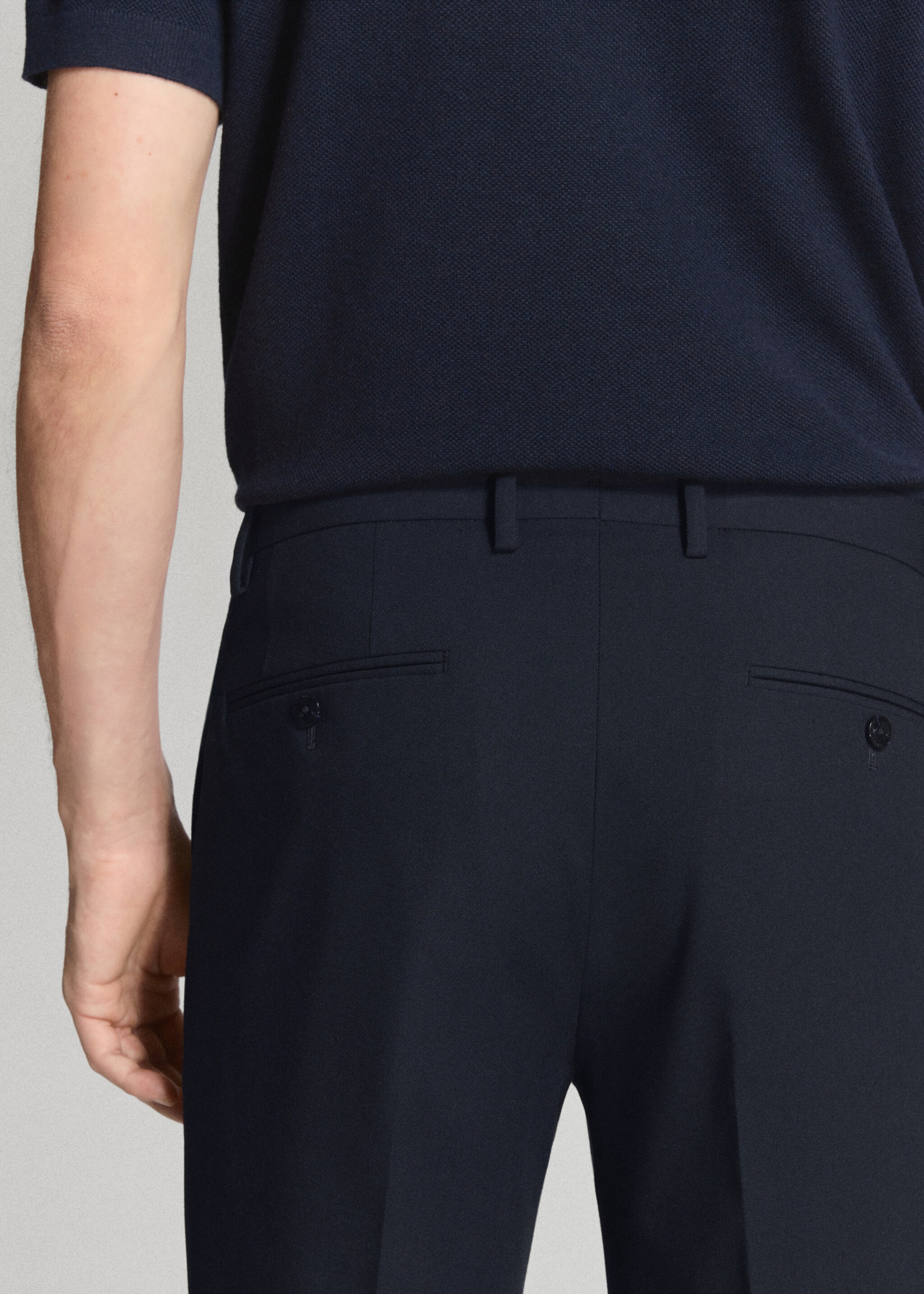 Pantalon costume Monaco slim-fit - Détail de l'article 3, Bleu marine. Ref: 27015946-01.