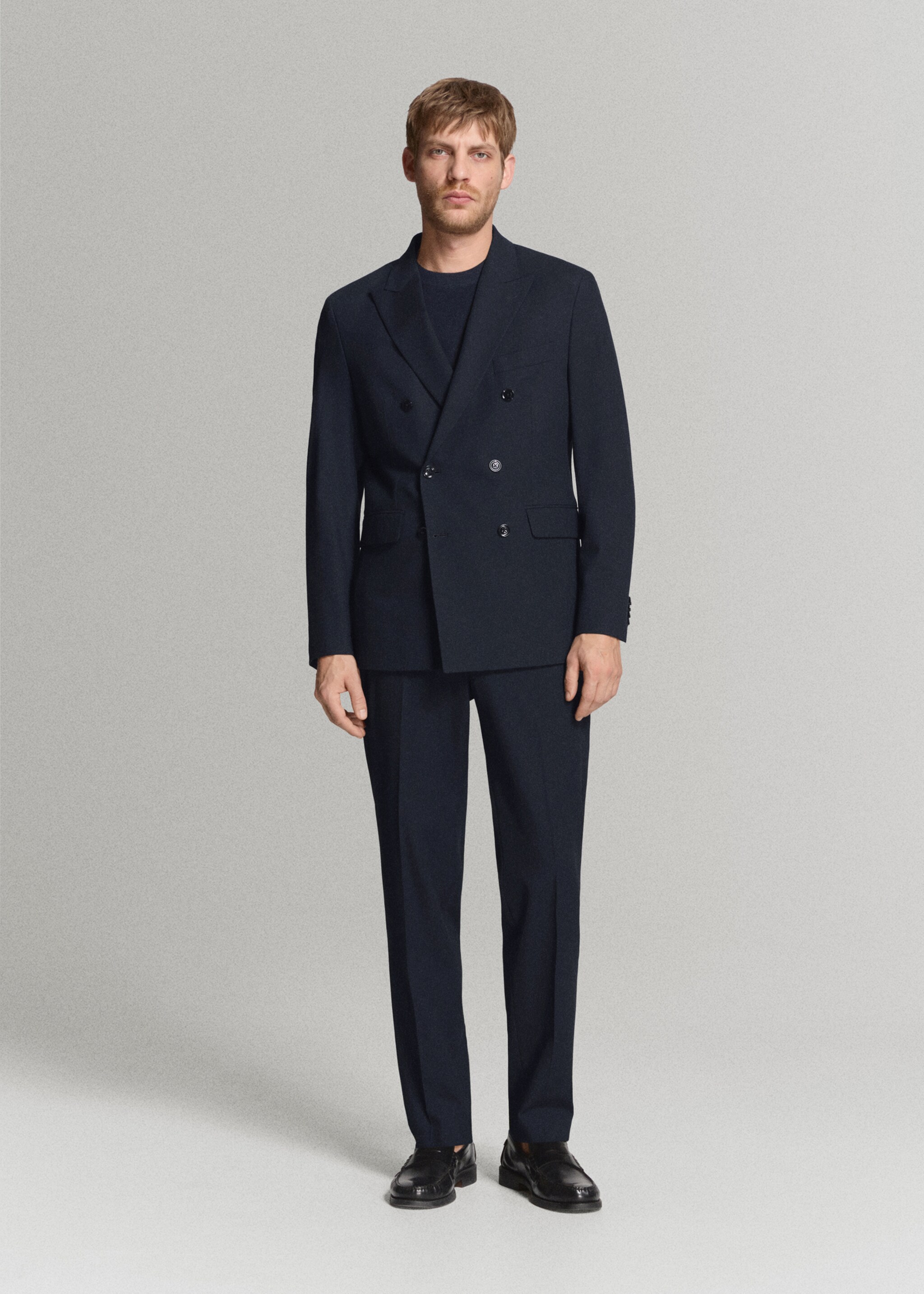 Pantalon costume Monaco slim-fit - Plan général, Bleu marine. Ref: 27015946-01.