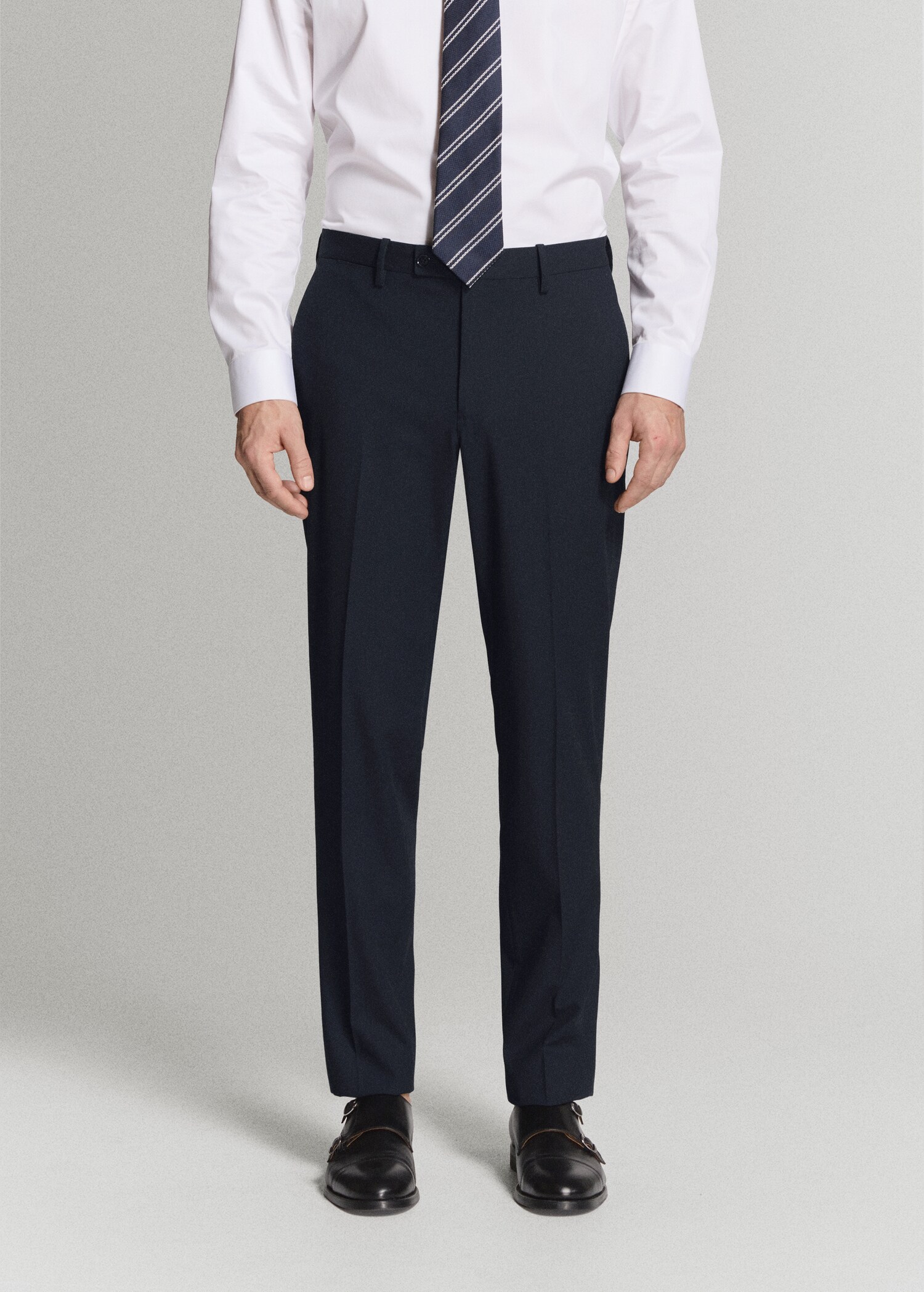 Monaco slim-fit suit trousers - Medium plane