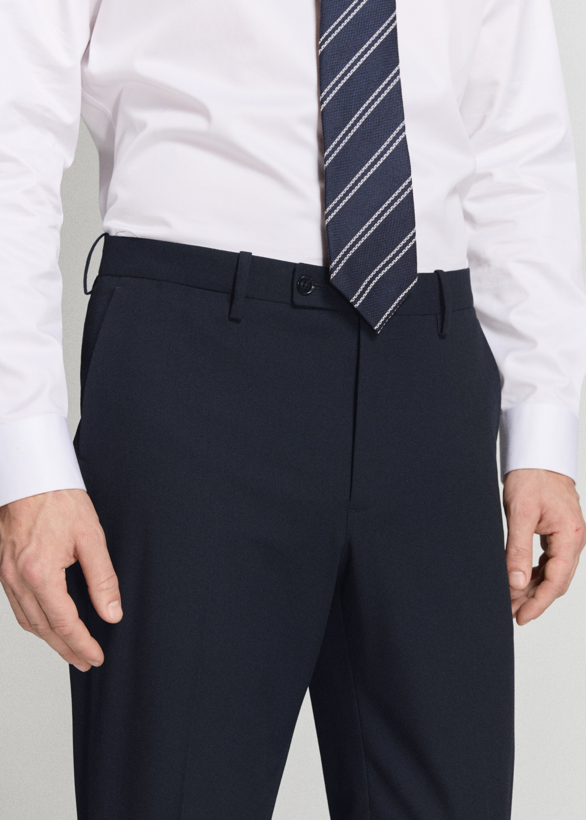 Monaco slim-fit suit trousers - Details of the article 1, Navy. Ref: 27015946-02.