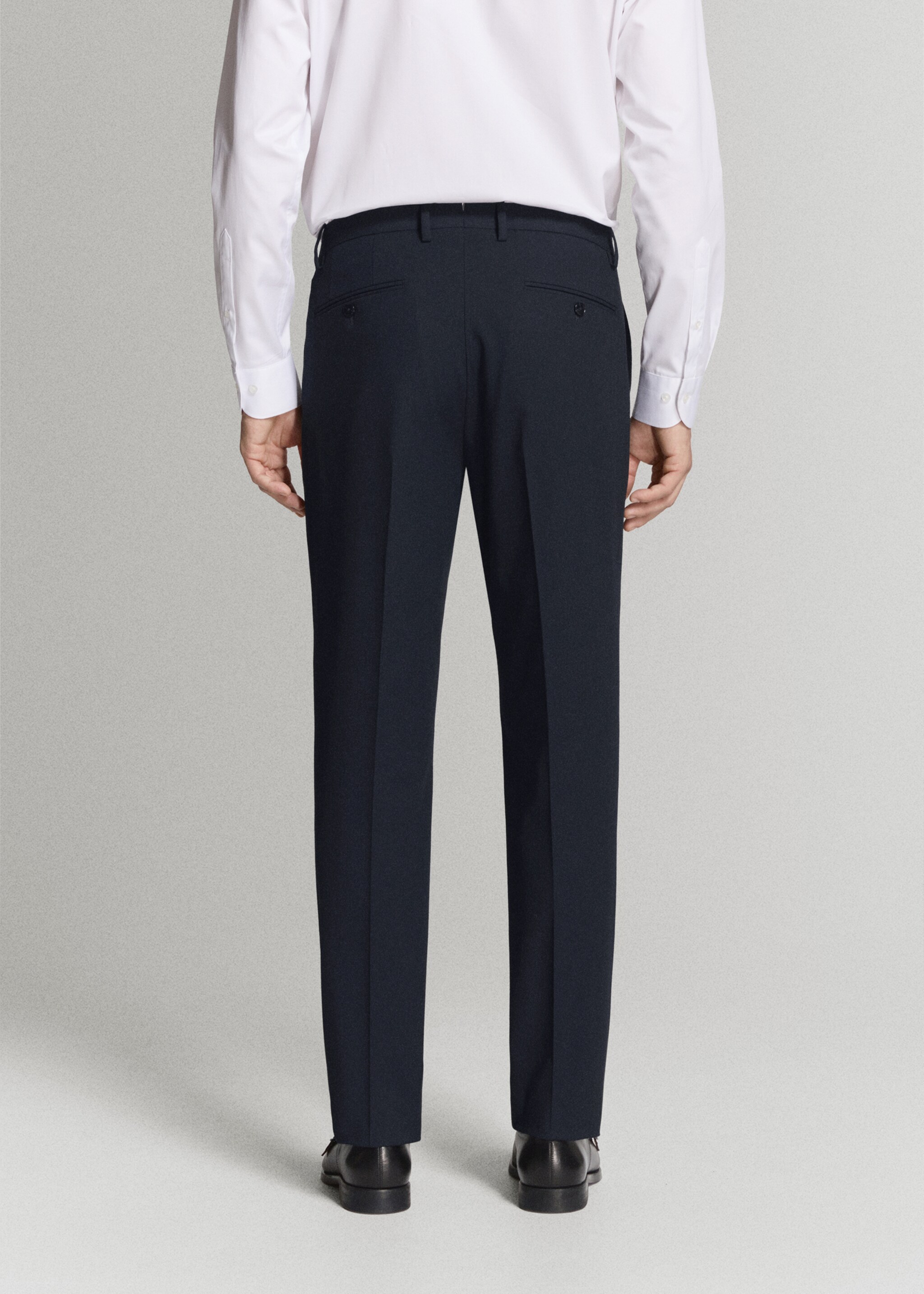 Monaco slim-fit suit trousers - Reverse of the article, Navy. Ref: 27015946-02.