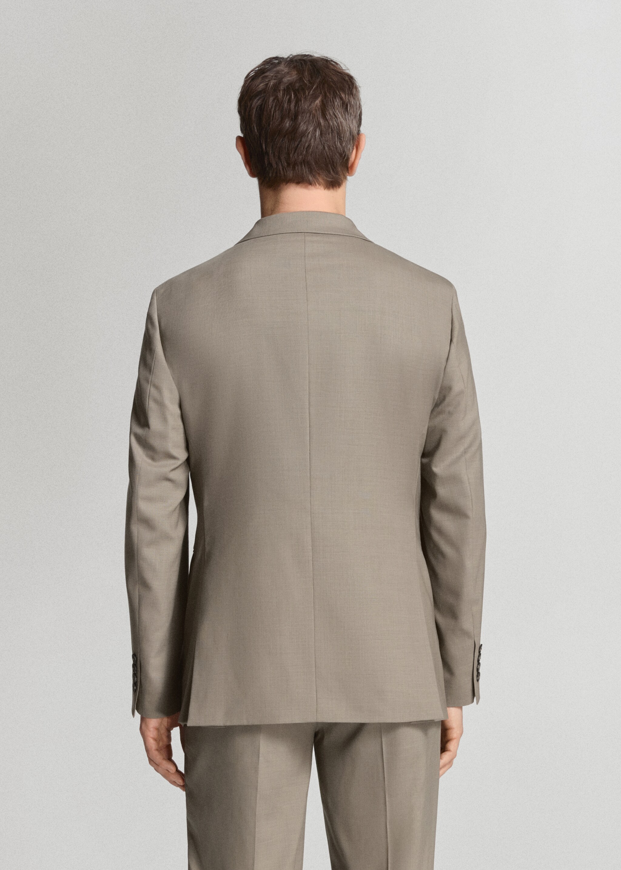 Turin 100% wool suit jacket - Reverse of the article, Medium Brown. Ref: 27015950-02.