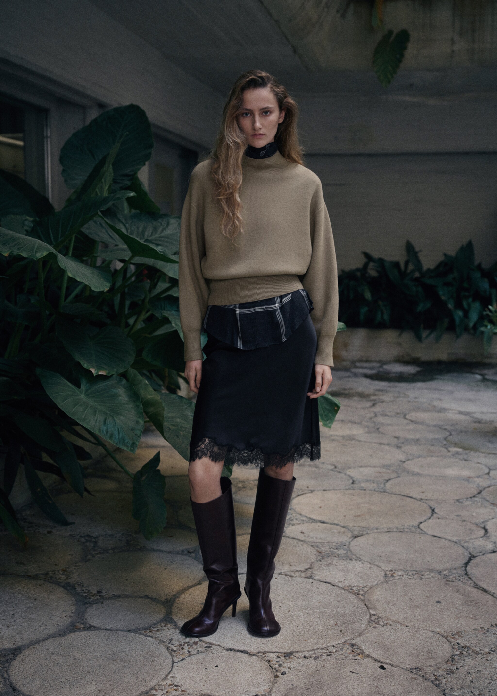 Oversized perkins-neck sweater - General plane, Light/Pastel Grey. Ref: 27021271-01.