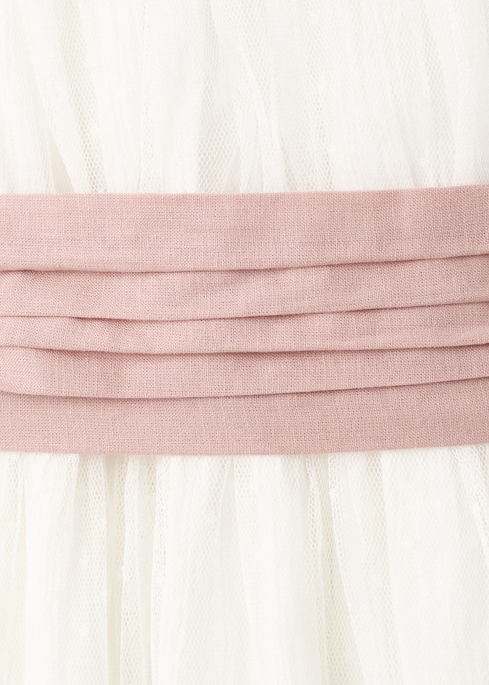 Long dress with bow - Details of the article 8, White. Ref: 27023737-01.