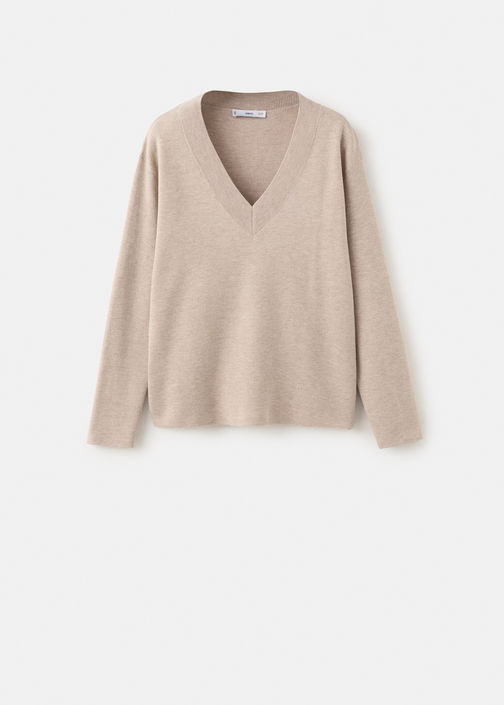 V-neck knit sweater - Article without model, Light/Pastel Grey. Ref: 27024090-01.