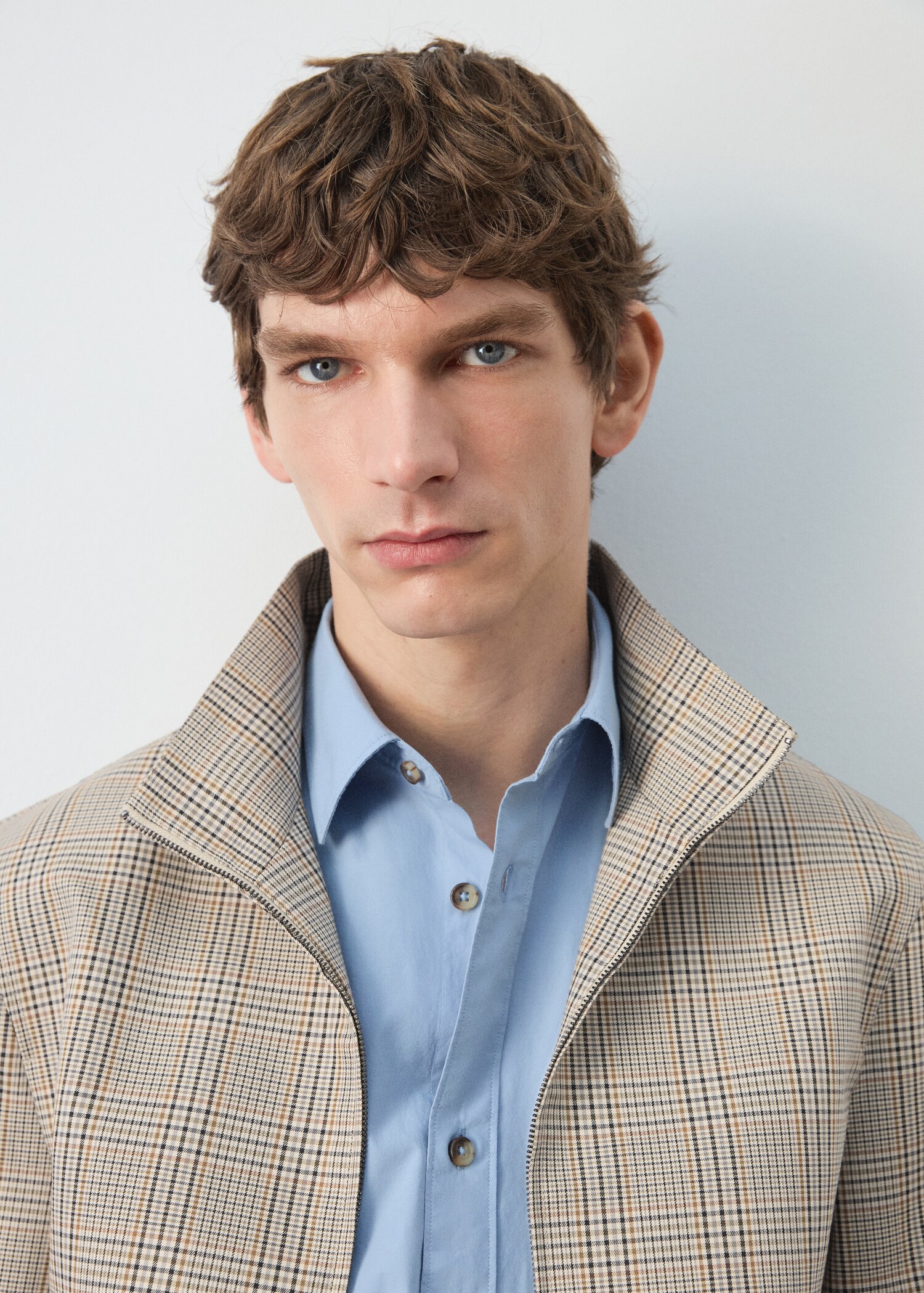Prince of Wales check jacket with funnel neck - Details of the article 1