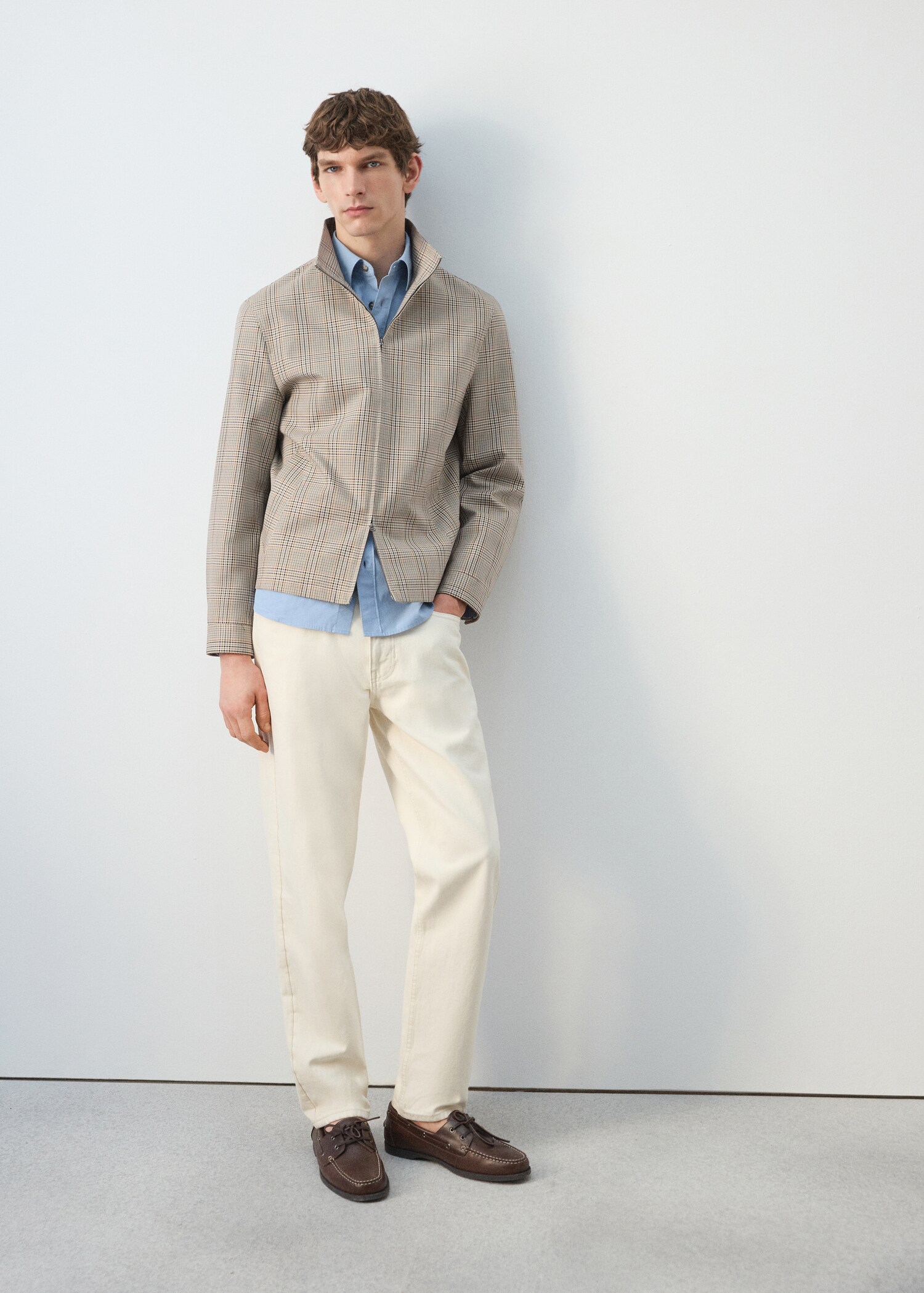 Prince of Wales check jacket with funnel neck - Details of the article 4