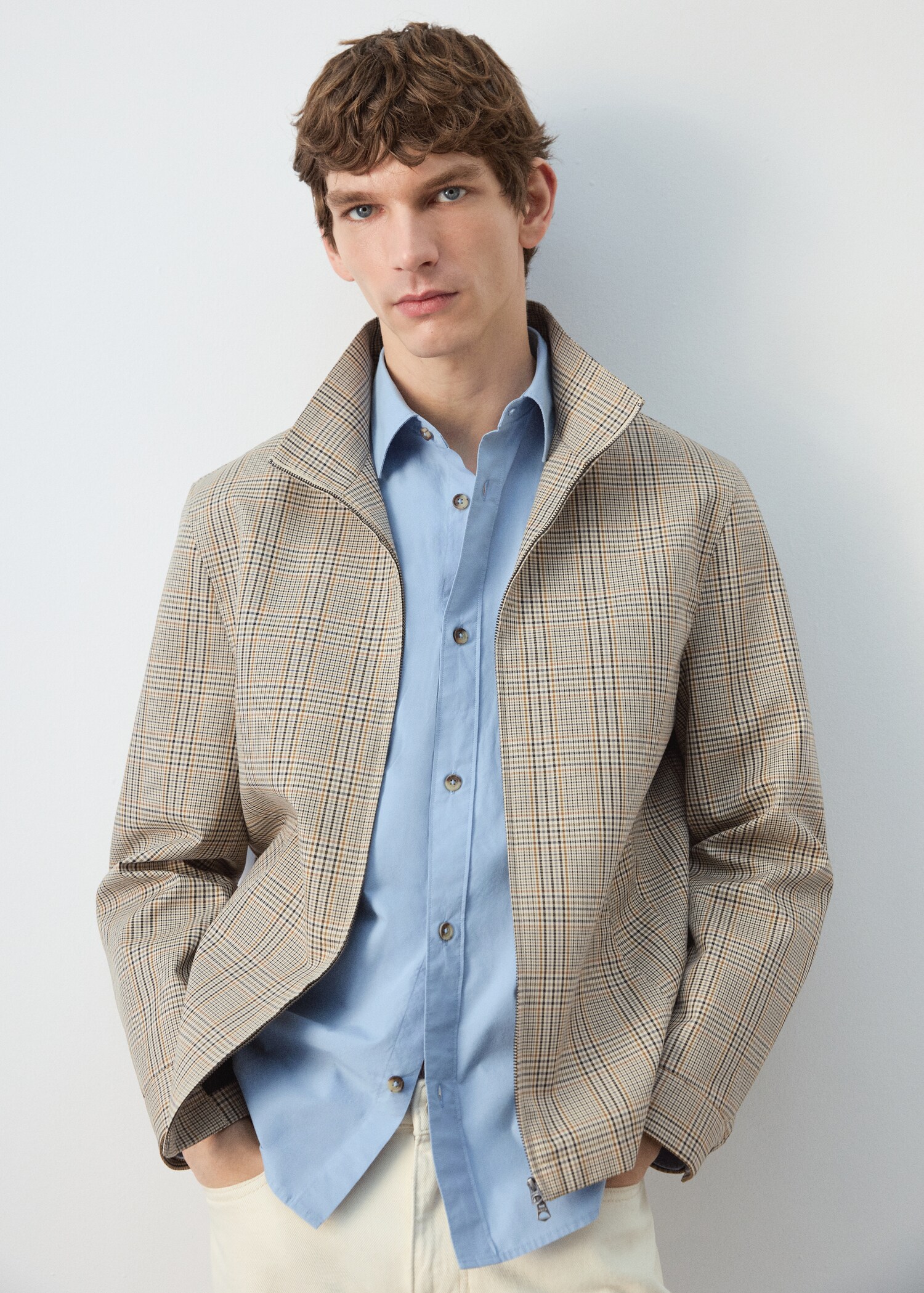 Prince of Wales check jacket with funnel neck - Details of the article 6
