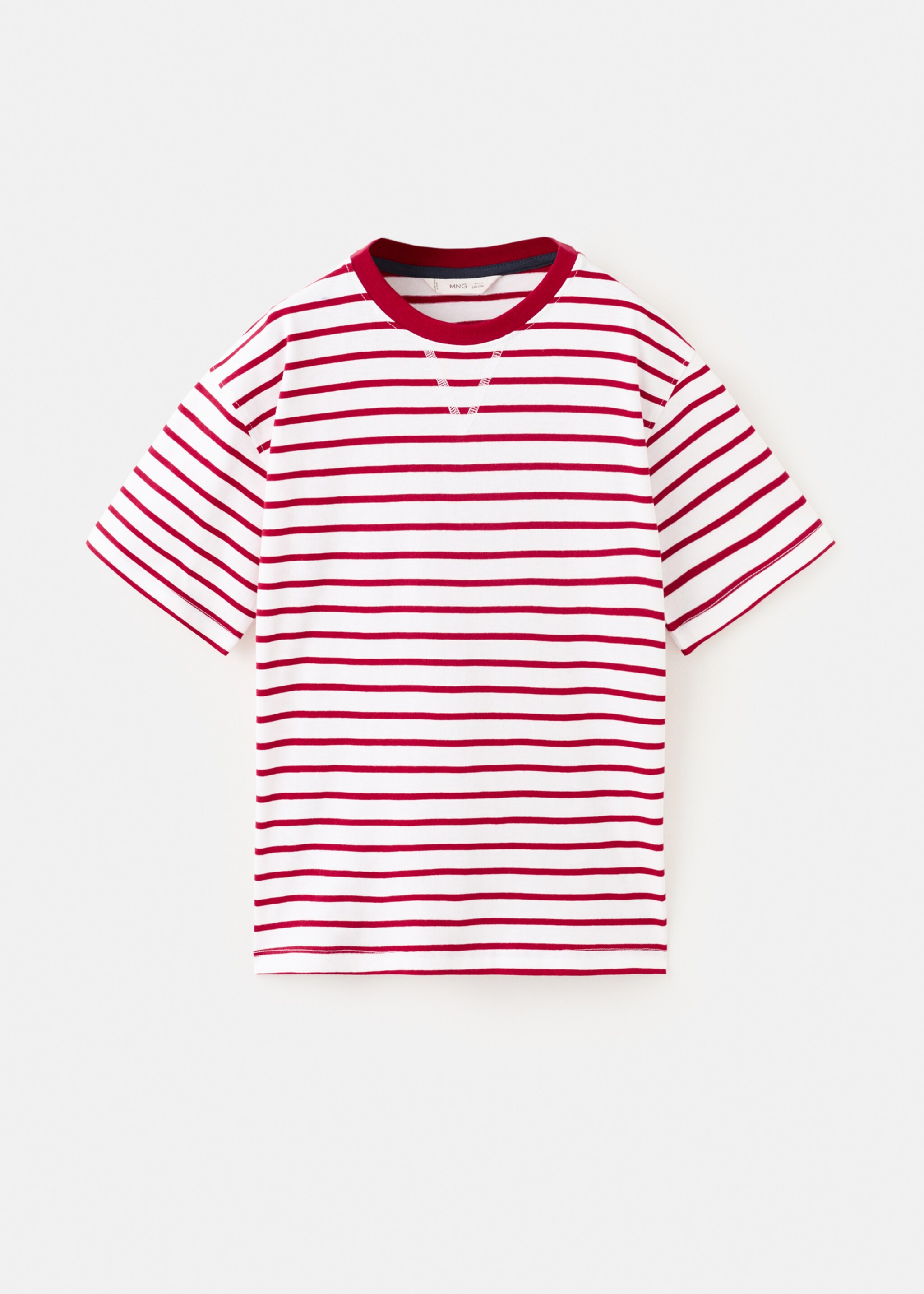 Randig bomull t-shirt - Artikel utan modell, Röd. Ref: 27025150-01.