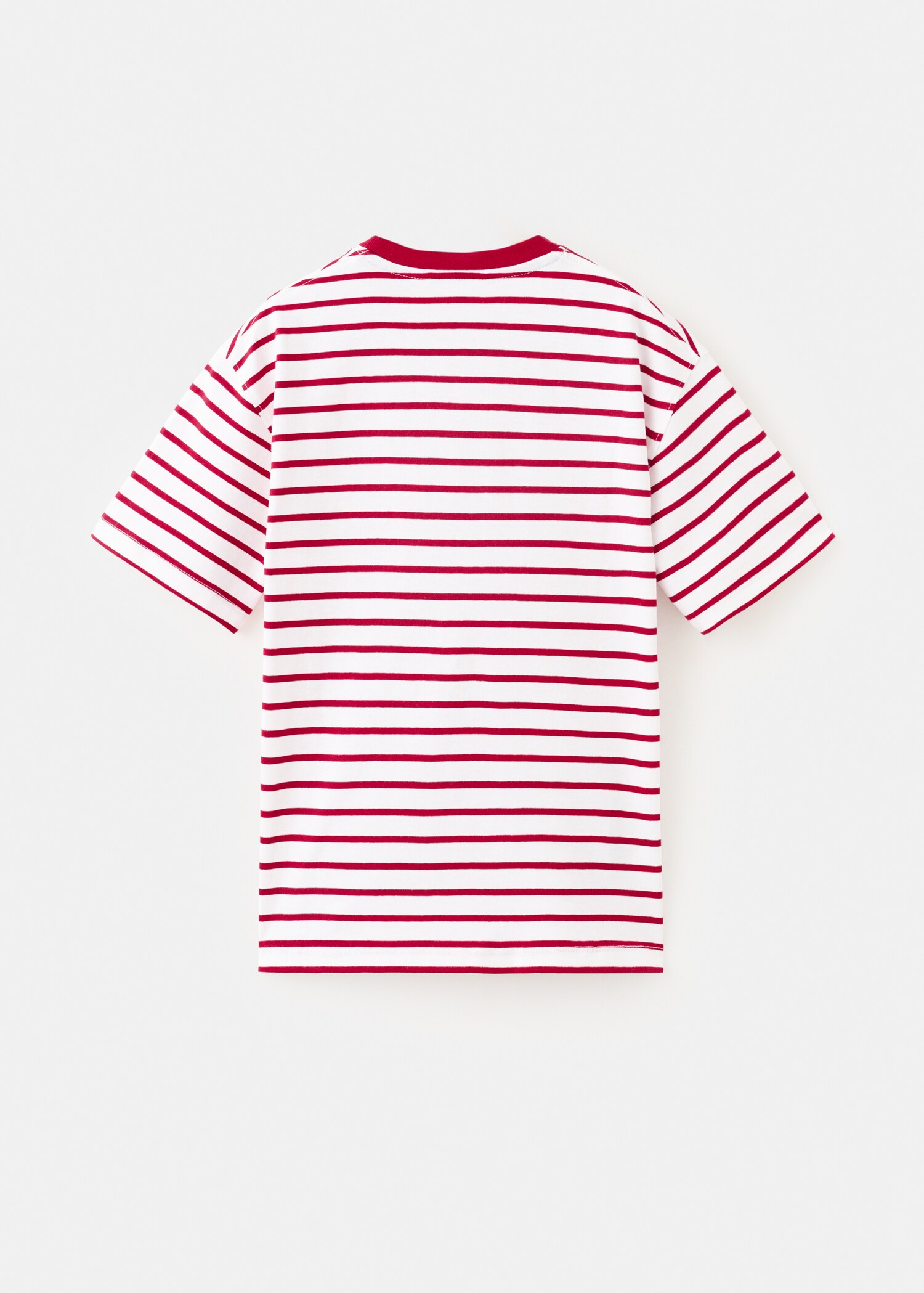 Randig bomull t-shirt - Artikelns baksida