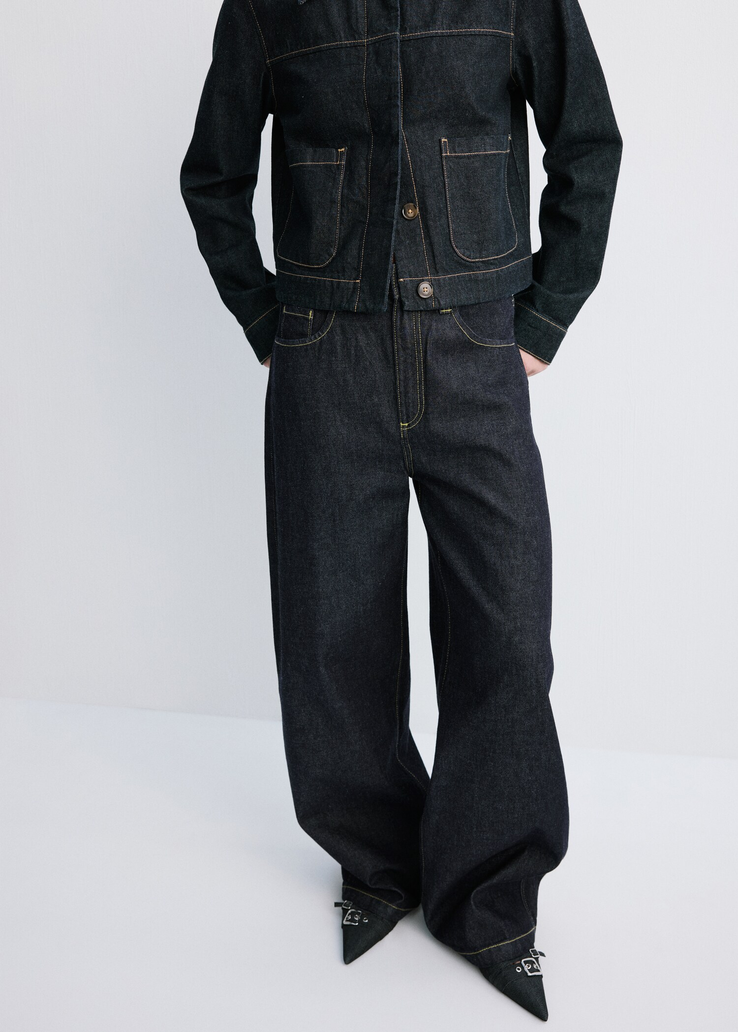 Mid-rise balloon jeans - Medium plane