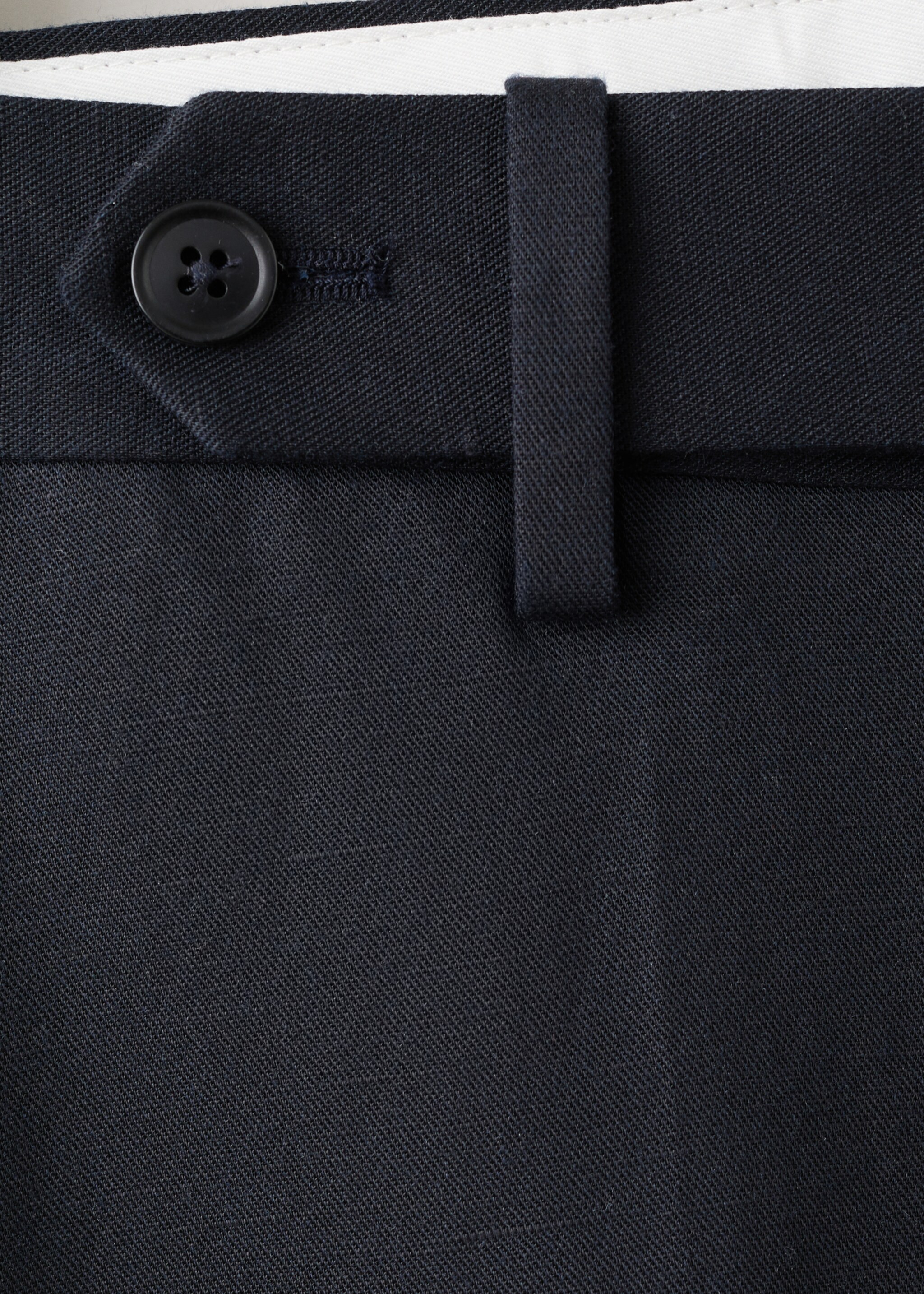 Slim-fit lyocell linen trousers - Details of the article 0, Navy. Ref: 27025933-03.