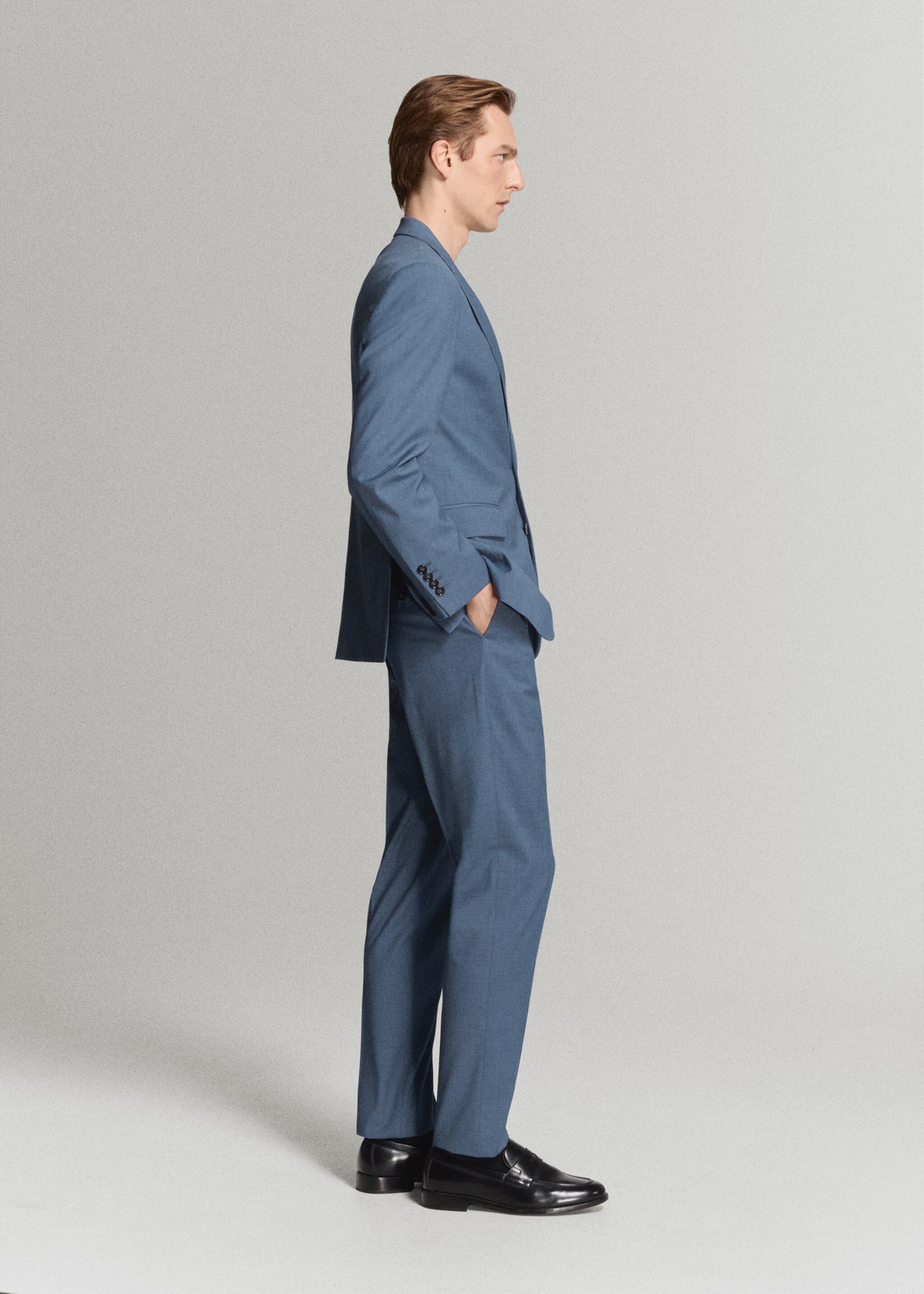 Milan slim-fit suit blazer - Details of the article 2, Indigo Blue. Ref: 27025942-01.