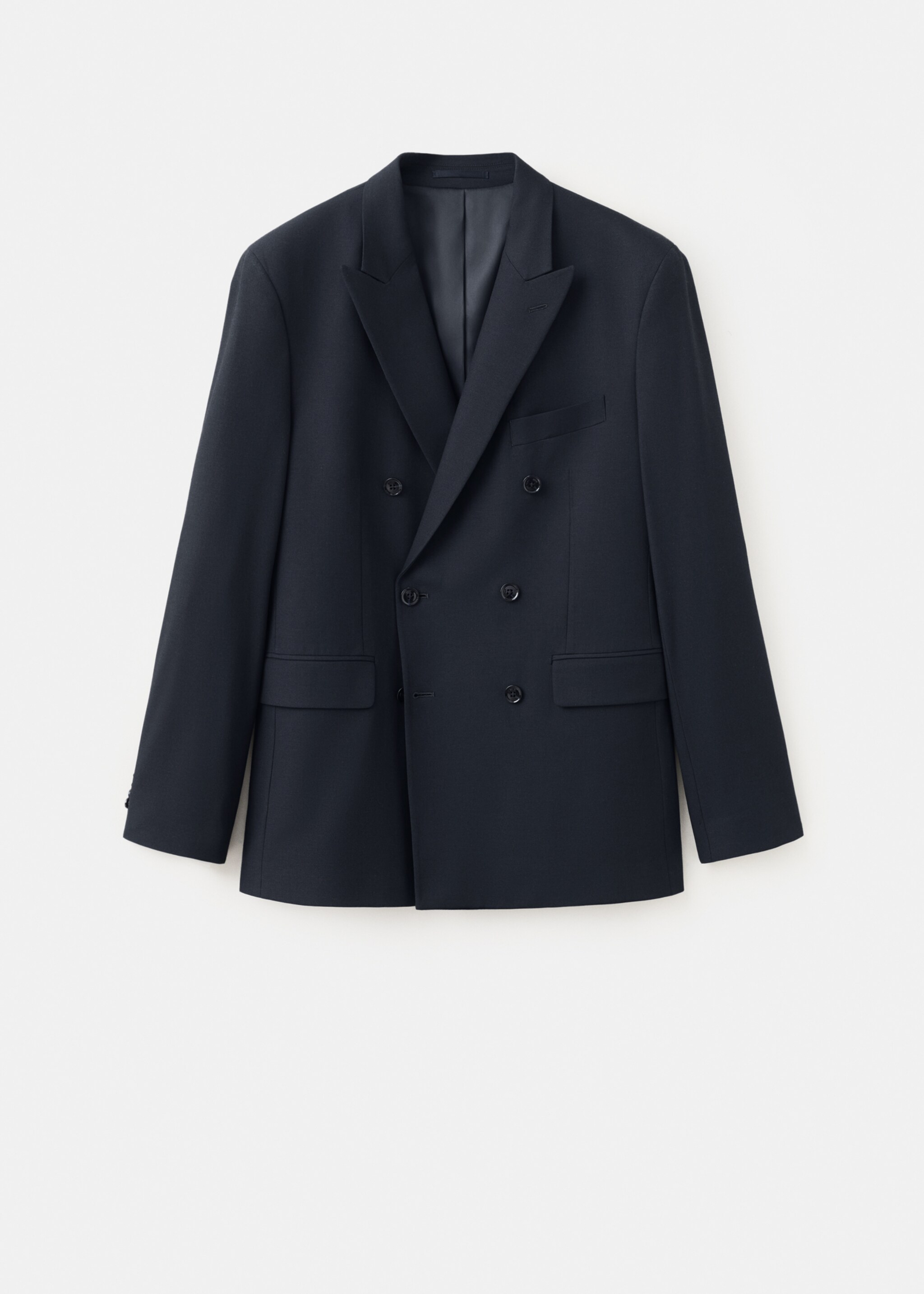 Monaco double-breasted slim-fit suit jacket - Article without model, Navy. Ref: 27025943-05.