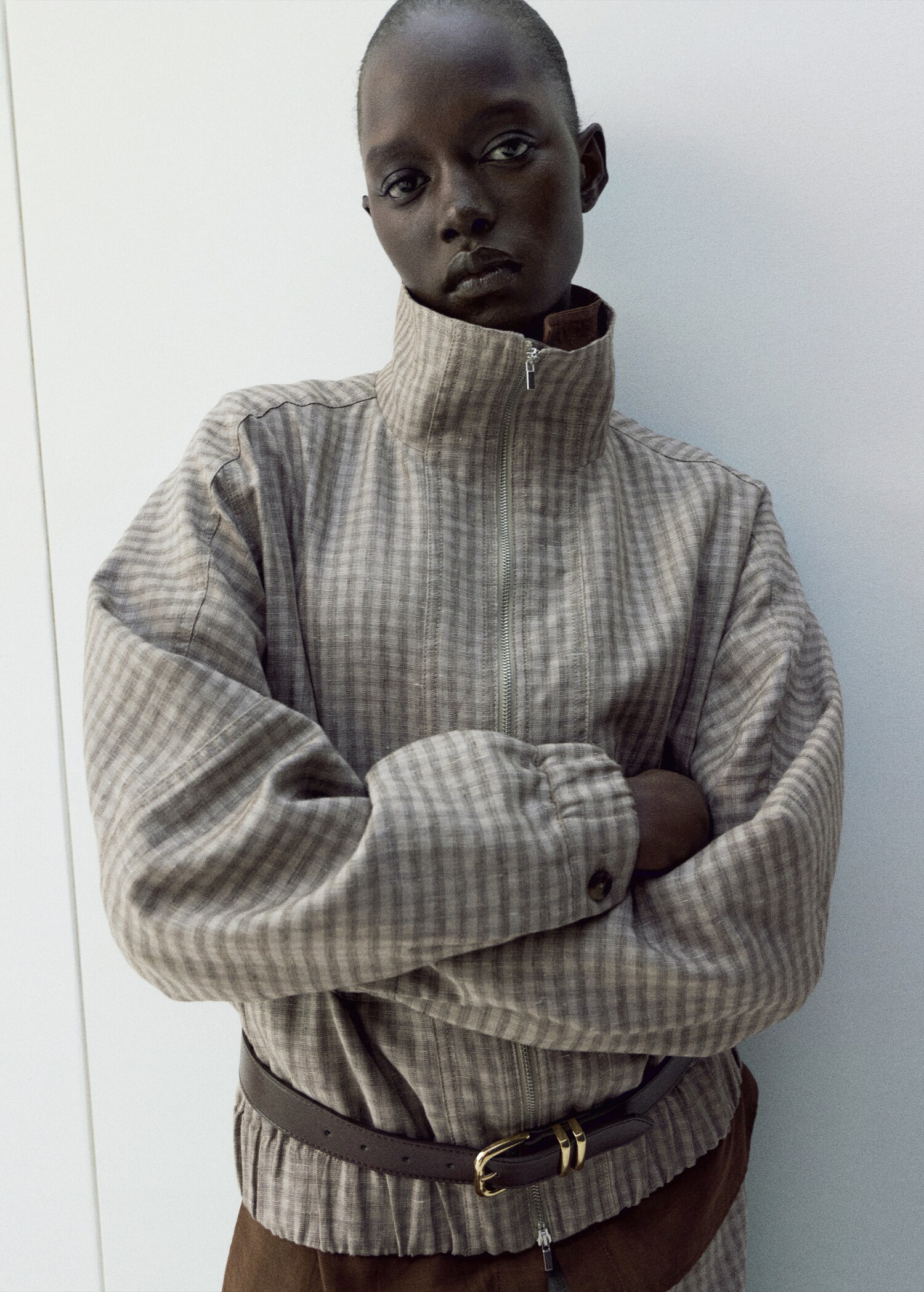 Veste bomber carreaux - Plan moyen