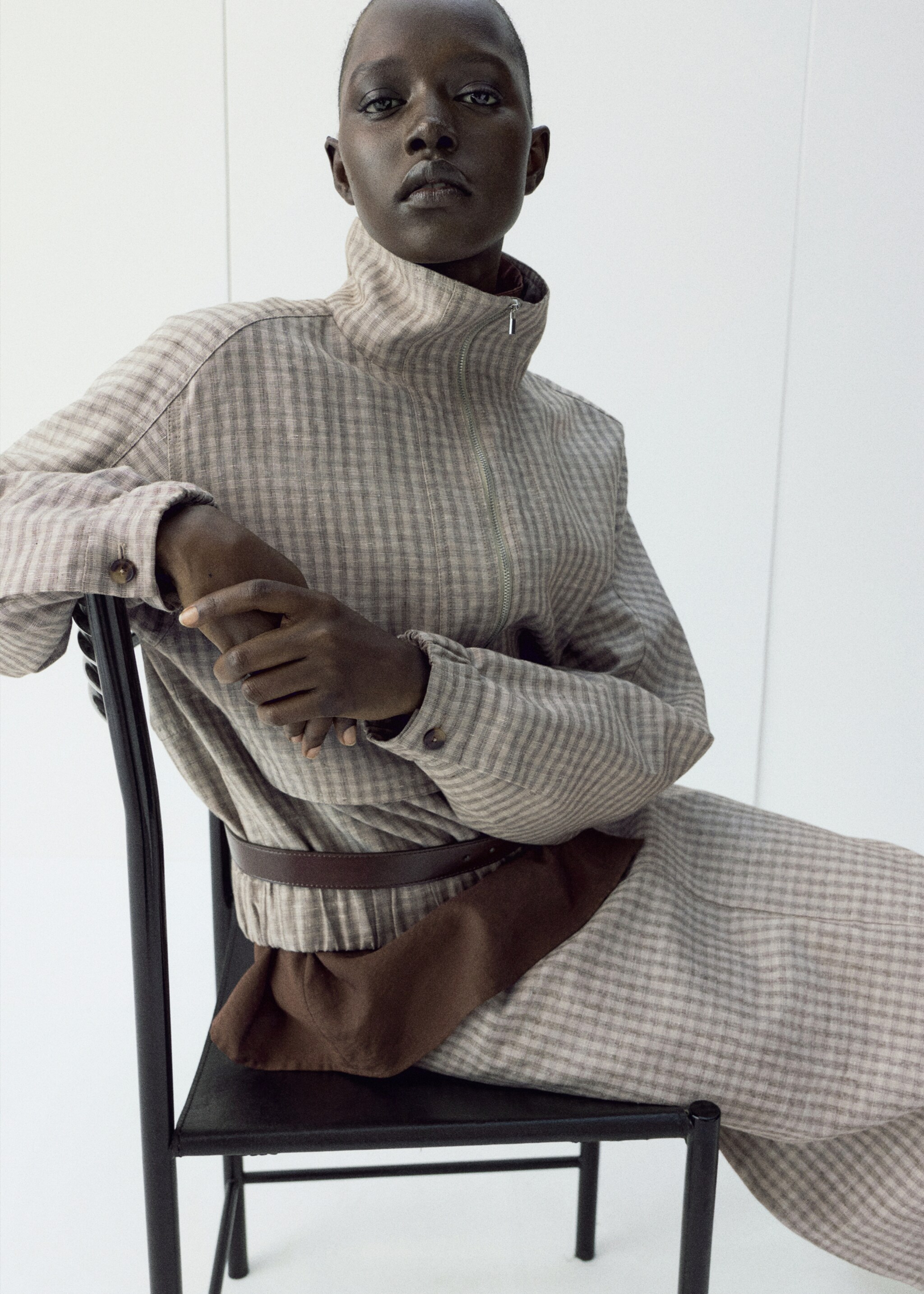 Veste bomber carreaux - Détail de l'article 2, Gris clair/pastel. Ref: 27026363-01.