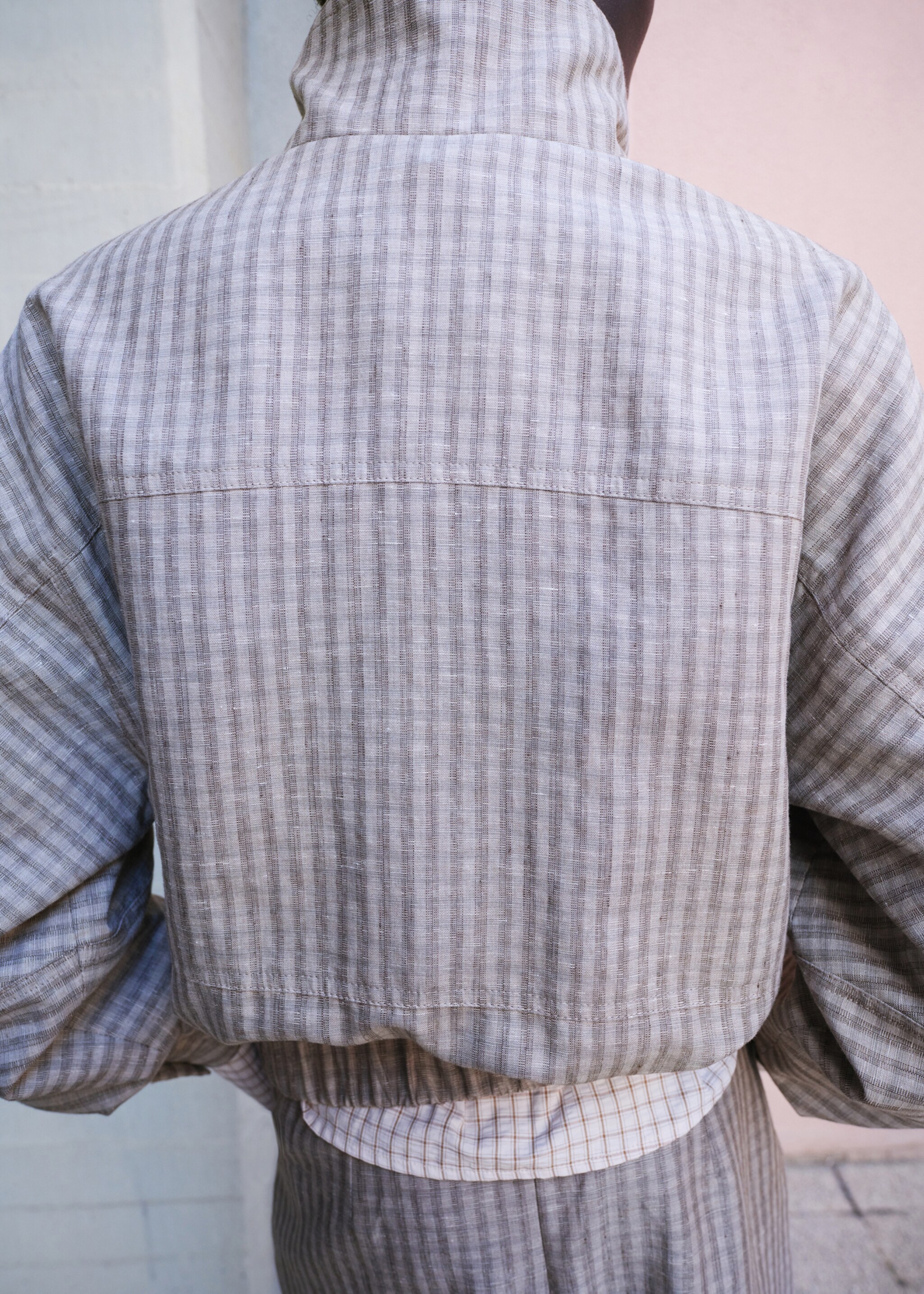 Veste bomber carreaux - Plan moyen, Gris clair/pastel. Ref: 27026363-02.