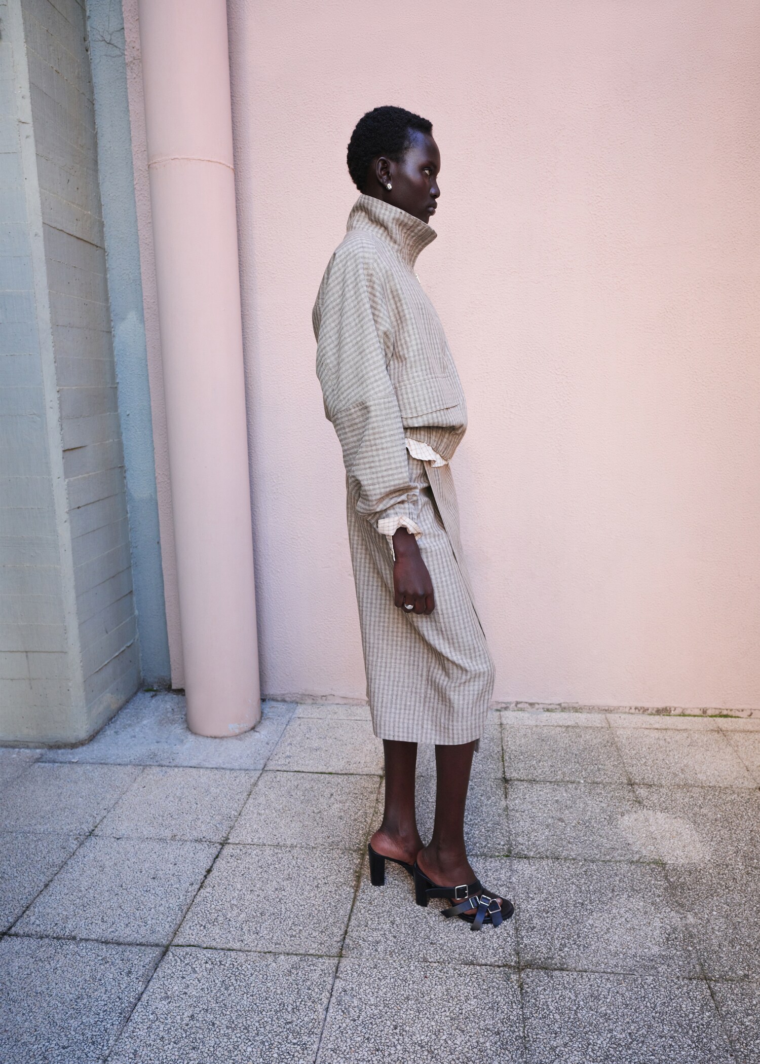 Checked bomber jacket - Reverse of the article