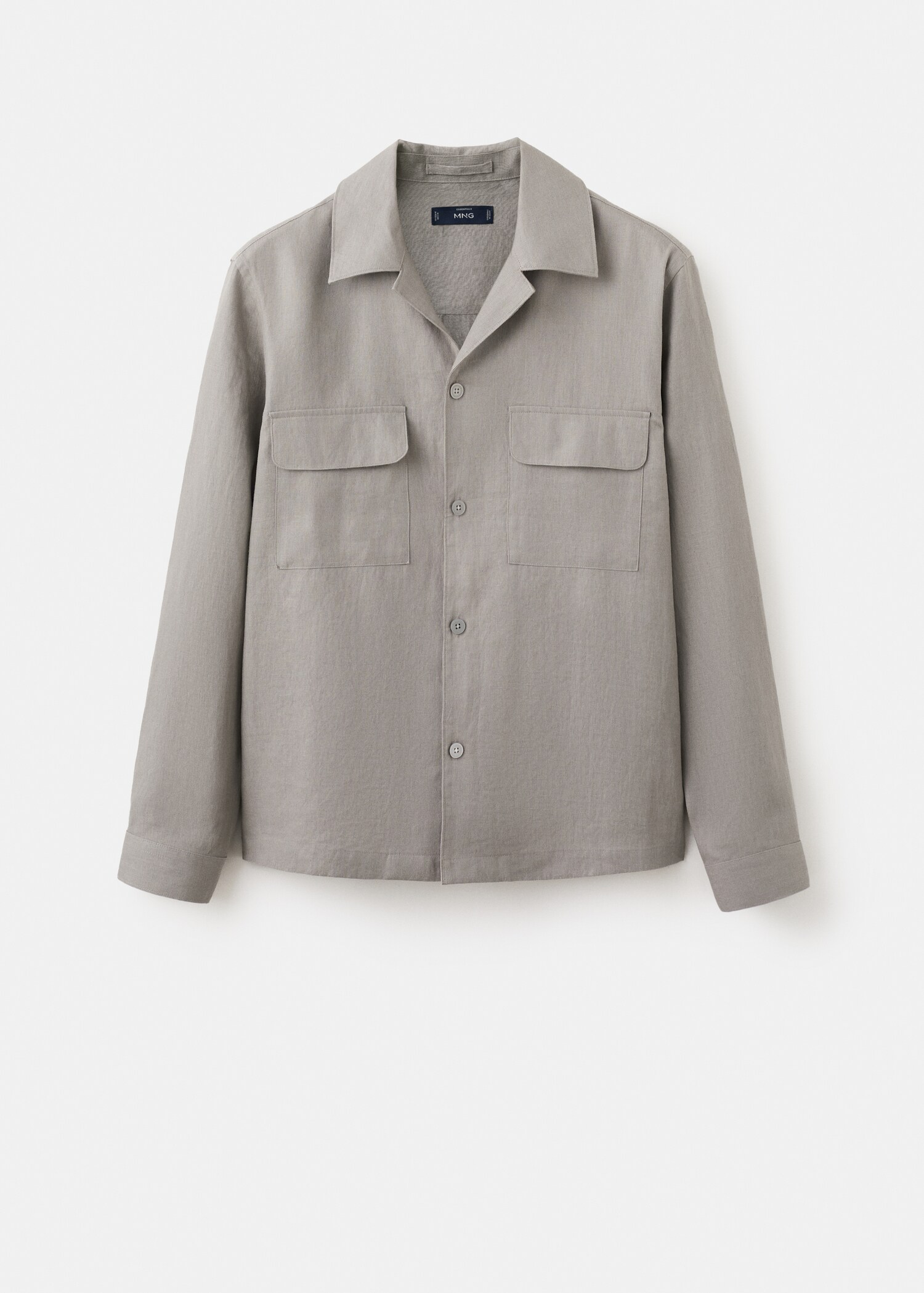 Bowling collar overshirt 100% linen - Article without model