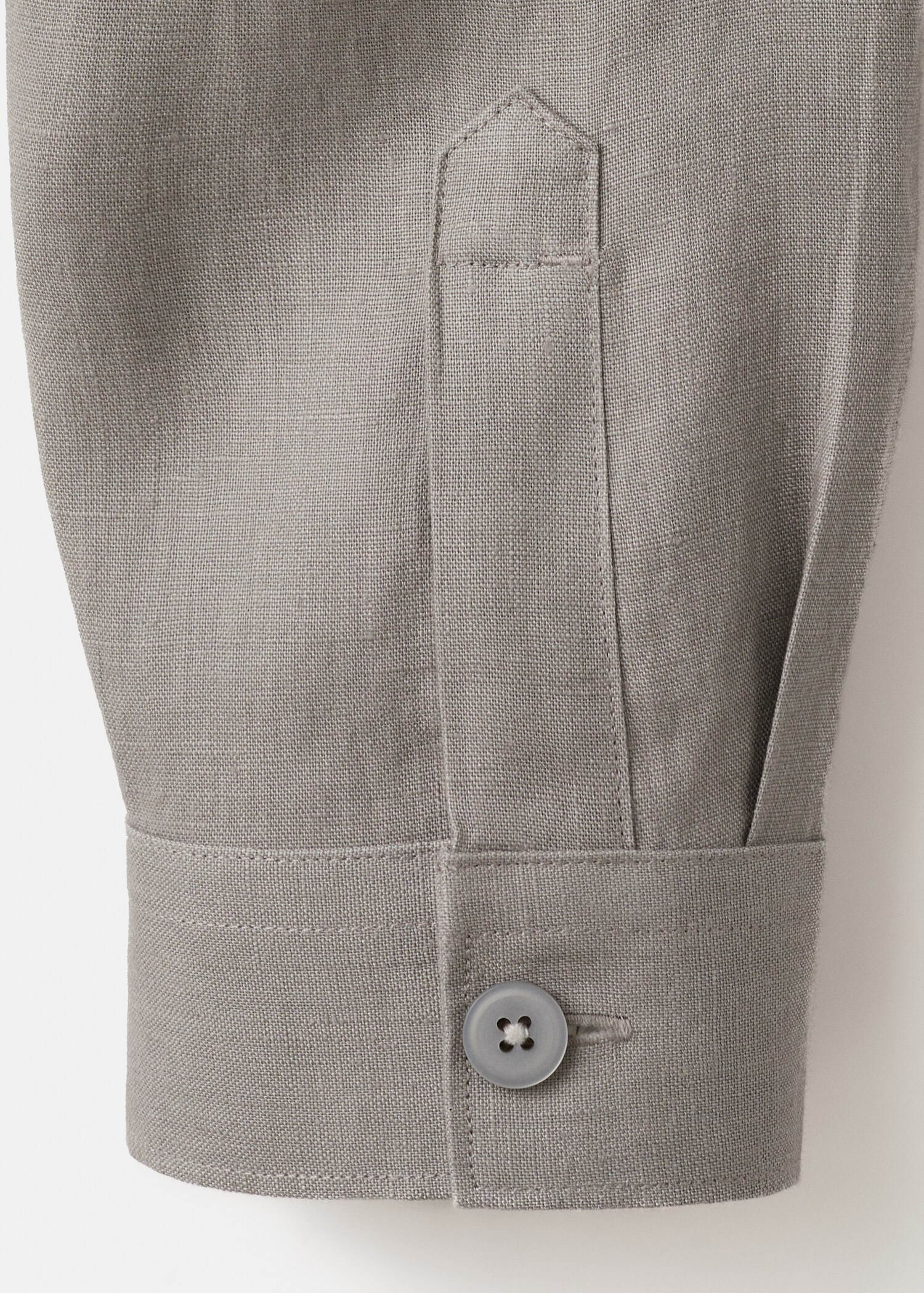 Bowling collar overshirt 100% linen - Details of the article 0