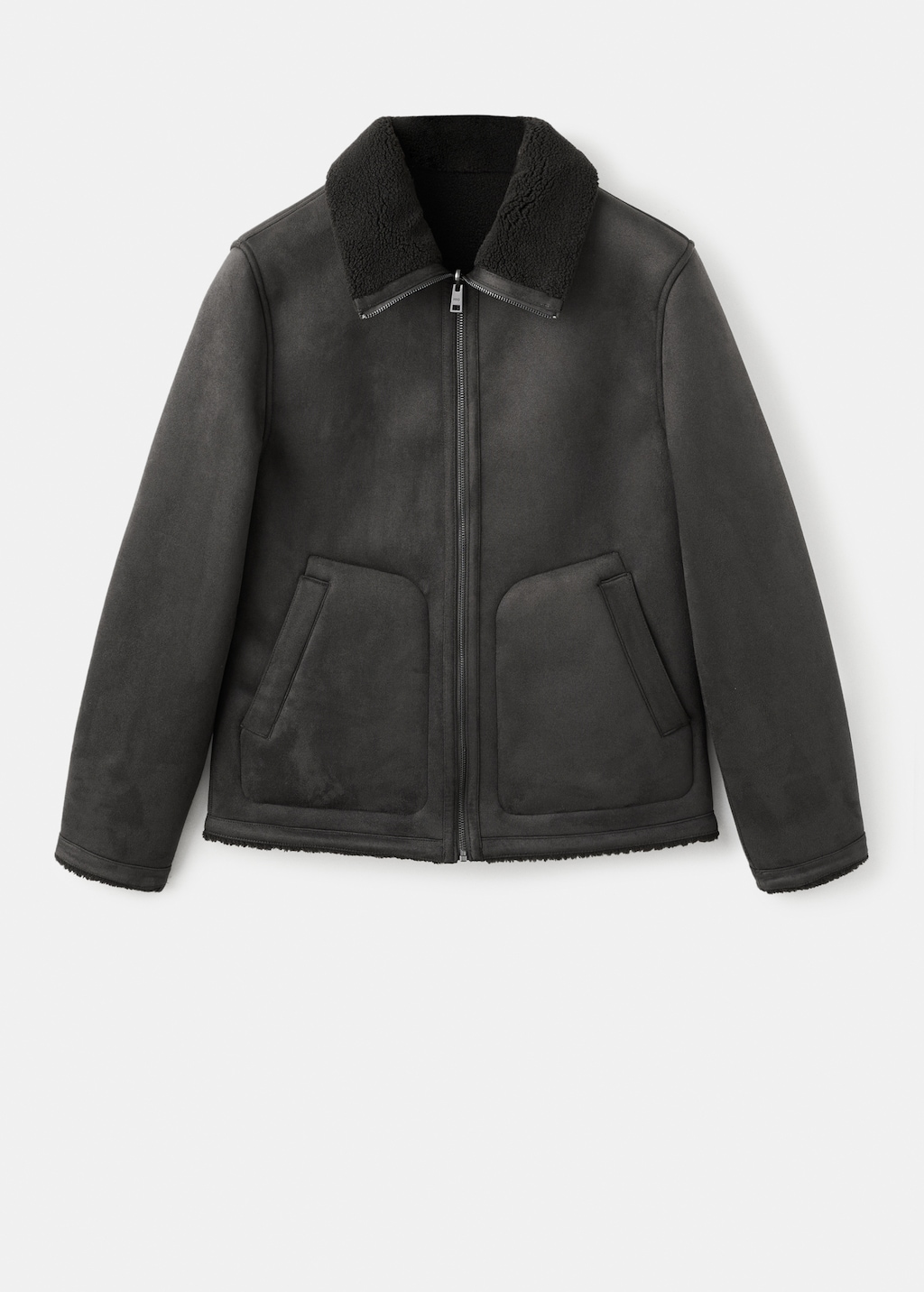 Shearling-lined faux-leather jacket